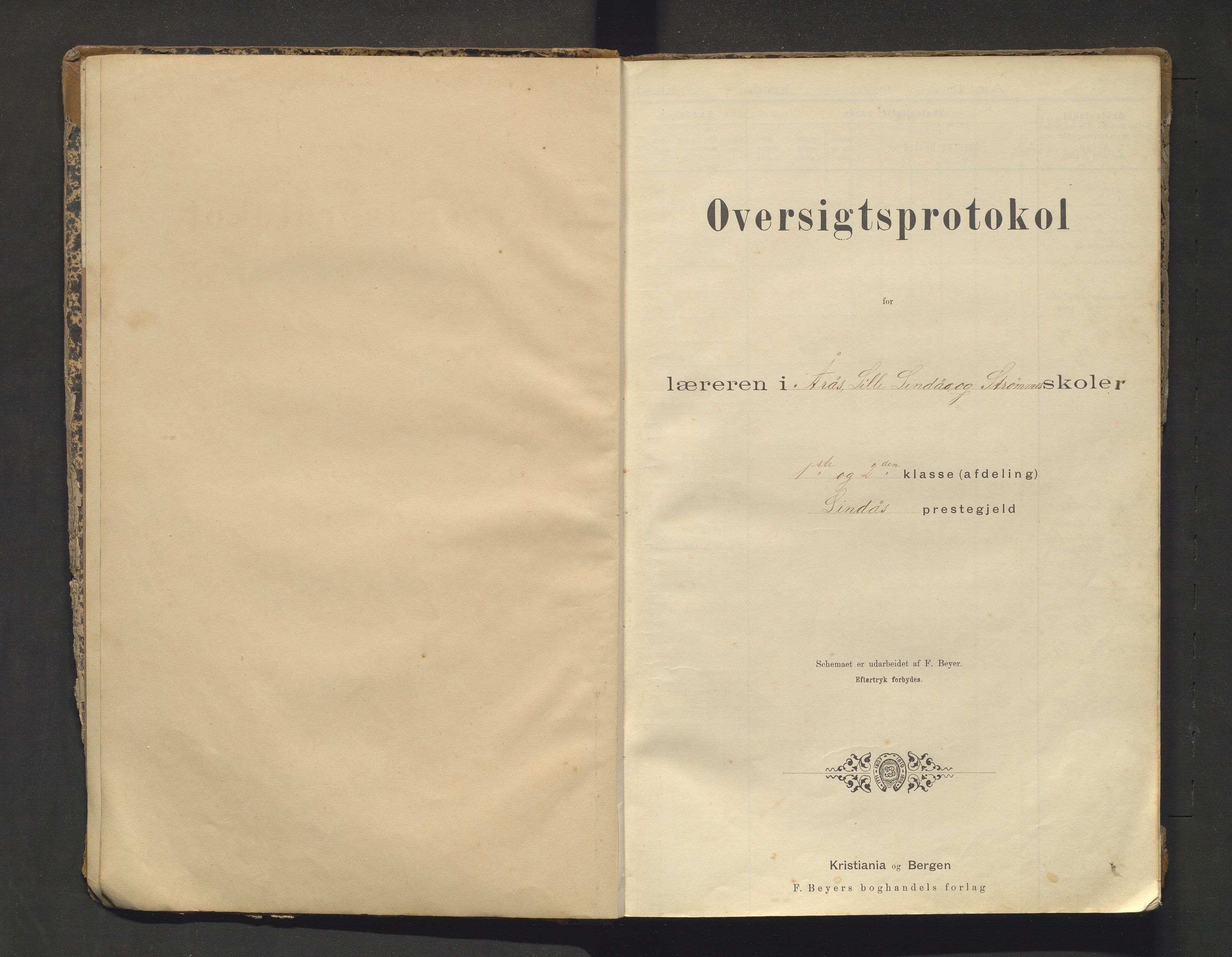 Austrheim kommune. Barneskulane, IKAH/1264-231/F/Fa/L0005: Skuleprotokoll for Austrheim, Lille Lindås, Straume og Årås, 1892-1905