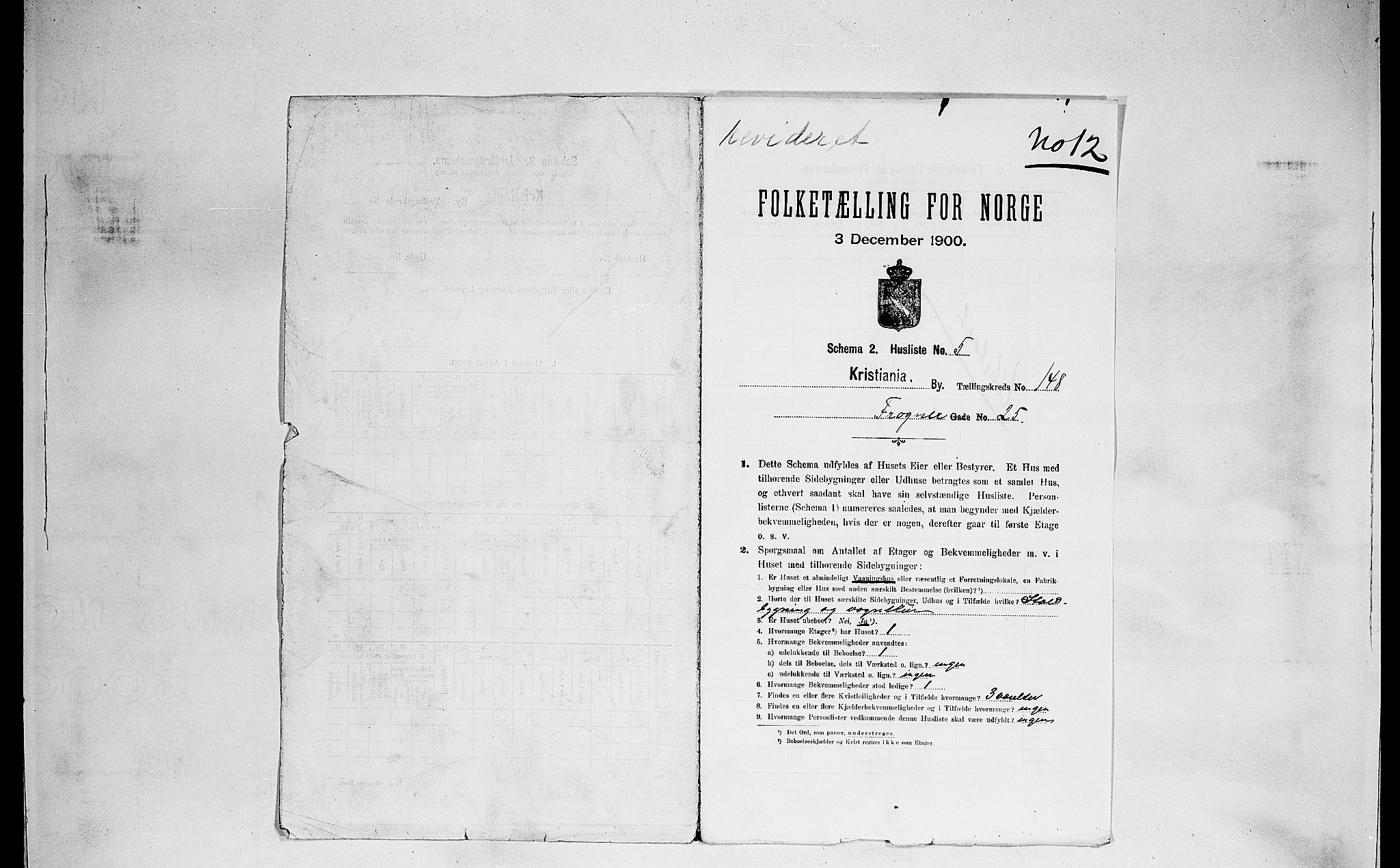 SAO, Folketelling 1900 for 0301 Kristiania kjøpstad, 1900, s. 25551