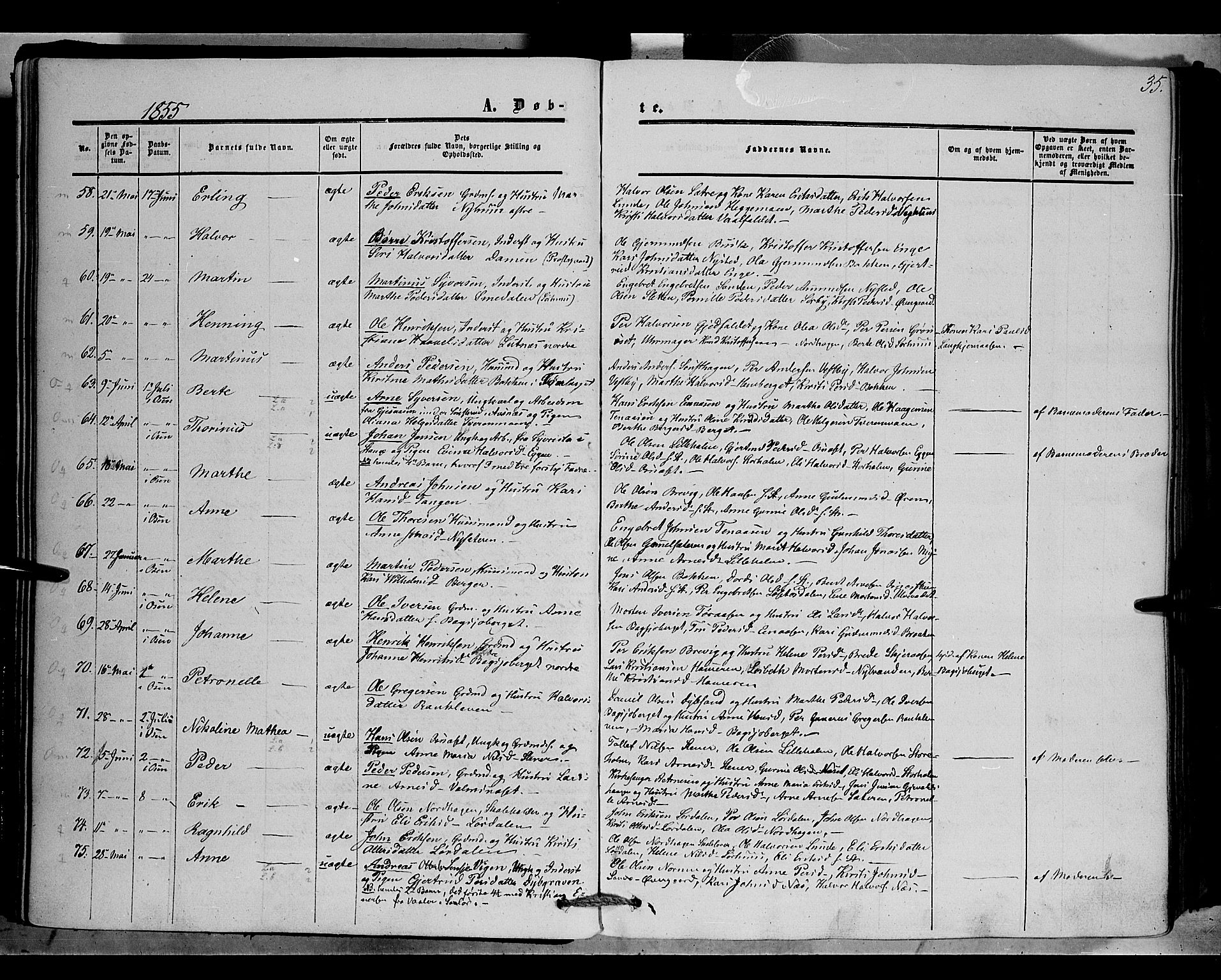 Trysil prestekontor, AV/SAH-PREST-046/H/Ha/Haa/L0005: Ministerialbok nr. 5, 1851-1865, s. 35