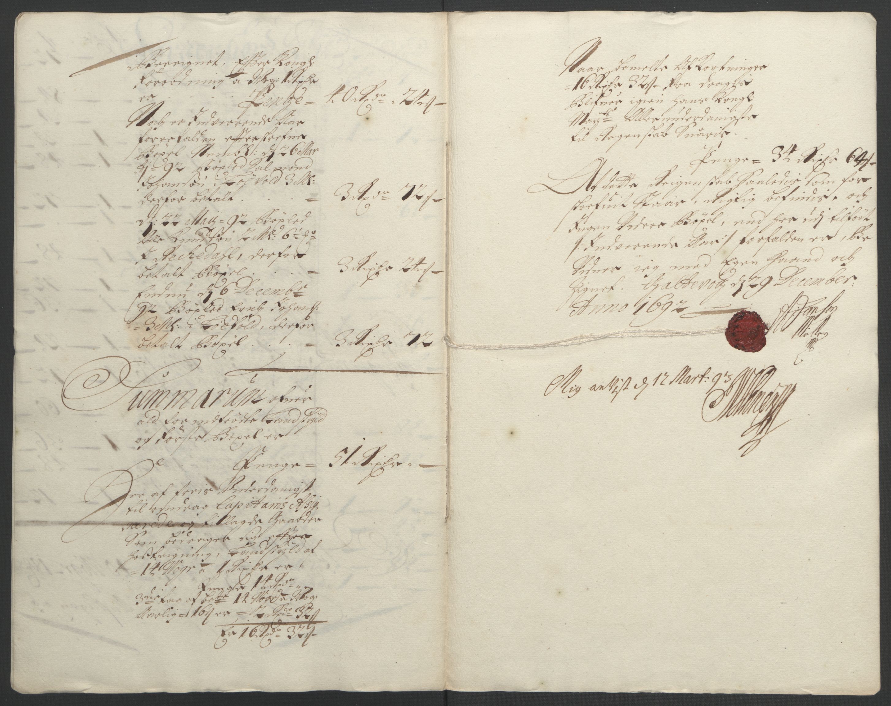 Rentekammeret inntil 1814, Reviderte regnskaper, Fogderegnskap, RA/EA-4092/R54/L3554: Fogderegnskap Sunnmøre, 1691-1693, s. 306
