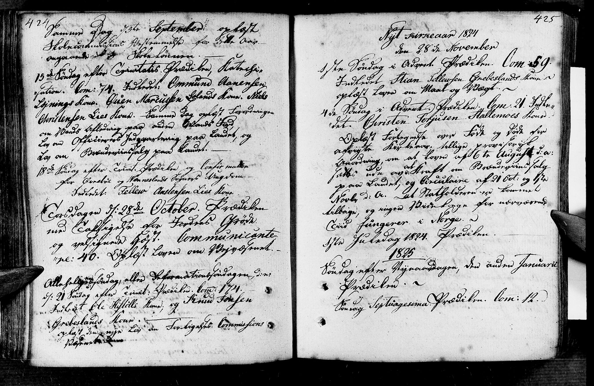 Vennesla sokneprestkontor, AV/SAK-1111-0045/Fa/Fac/L0002: Ministerialbok nr. A 2, 1785-1834, s. 424-425