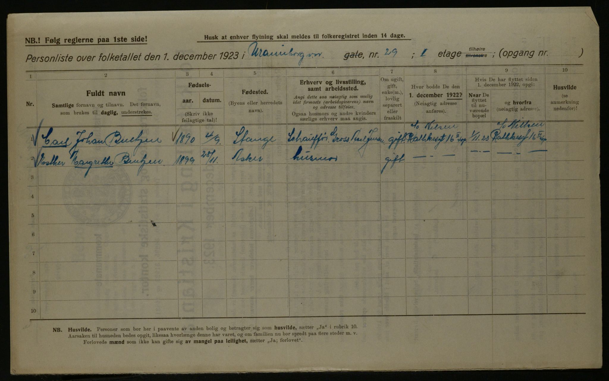 OBA, Kommunal folketelling 1.12.1923 for Kristiania, 1923, s. 133268