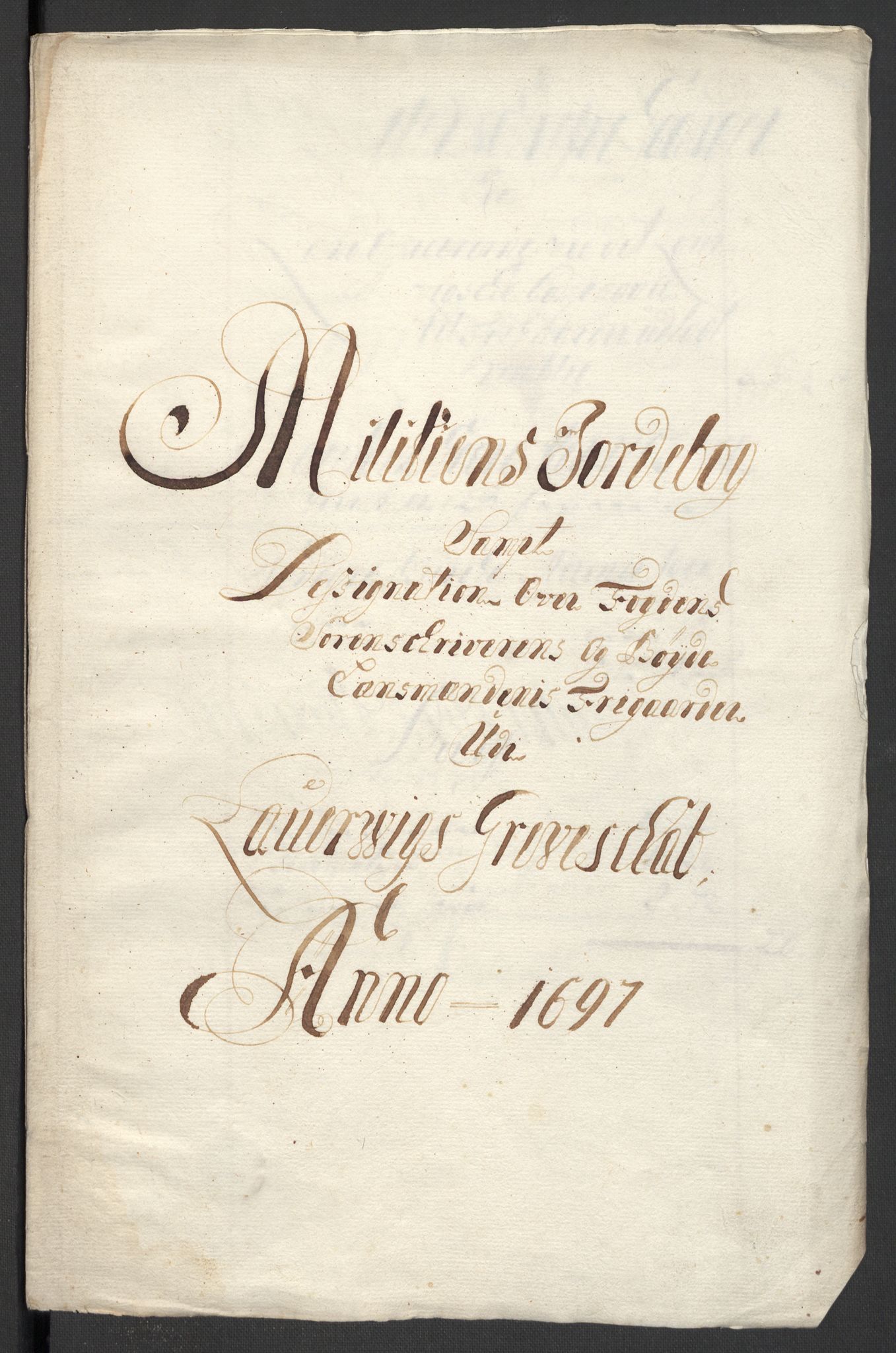 Rentekammeret inntil 1814, Reviderte regnskaper, Fogderegnskap, RA/EA-4092/R33/L1975: Fogderegnskap Larvik grevskap, 1696-1697, s. 224