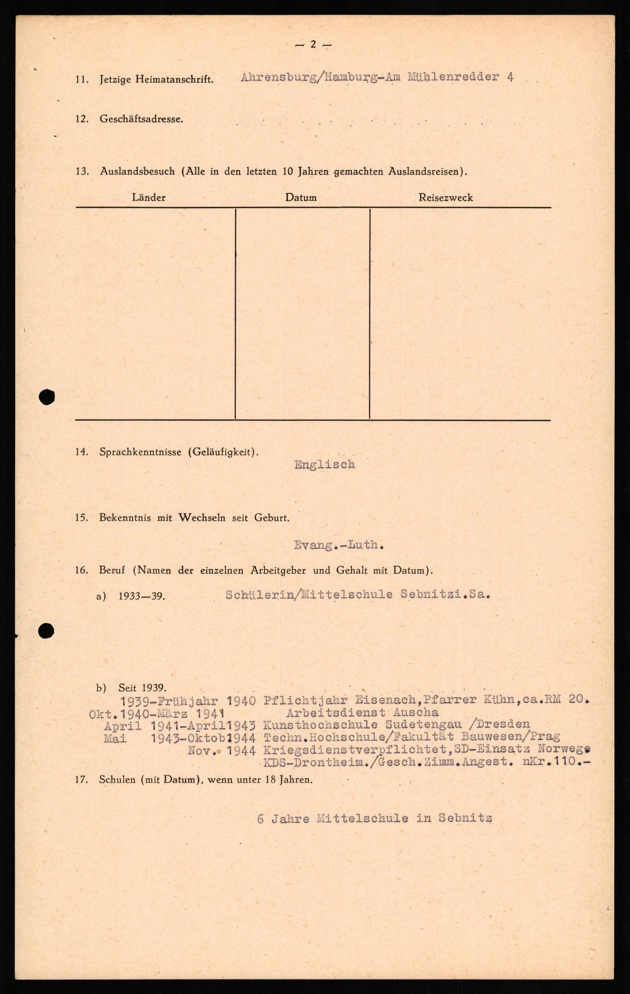 Forsvaret, Forsvarets overkommando II, AV/RA-RAFA-3915/D/Db/L0017: CI Questionaires. Tyske okkupasjonsstyrker i Norge. Tyskere., 1945-1946, s. 155