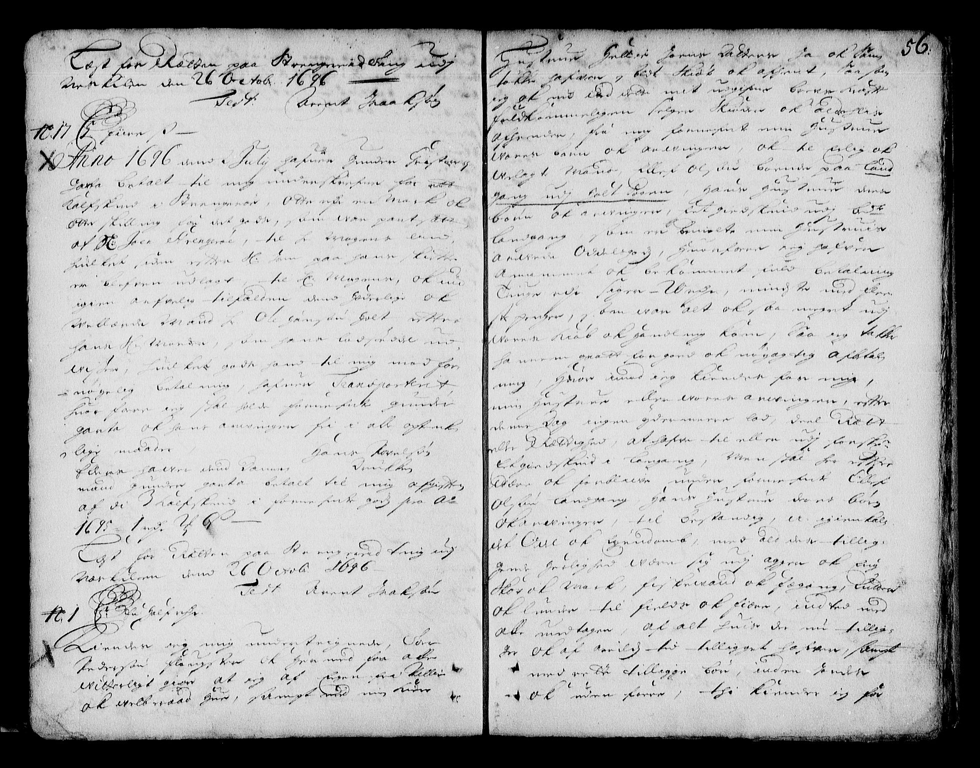 Nedenes sorenskriveri før 1824, SAK/1221-0007/G/Gb/L0001: Pantebok nr. 1, 1696-1698, s. 56
