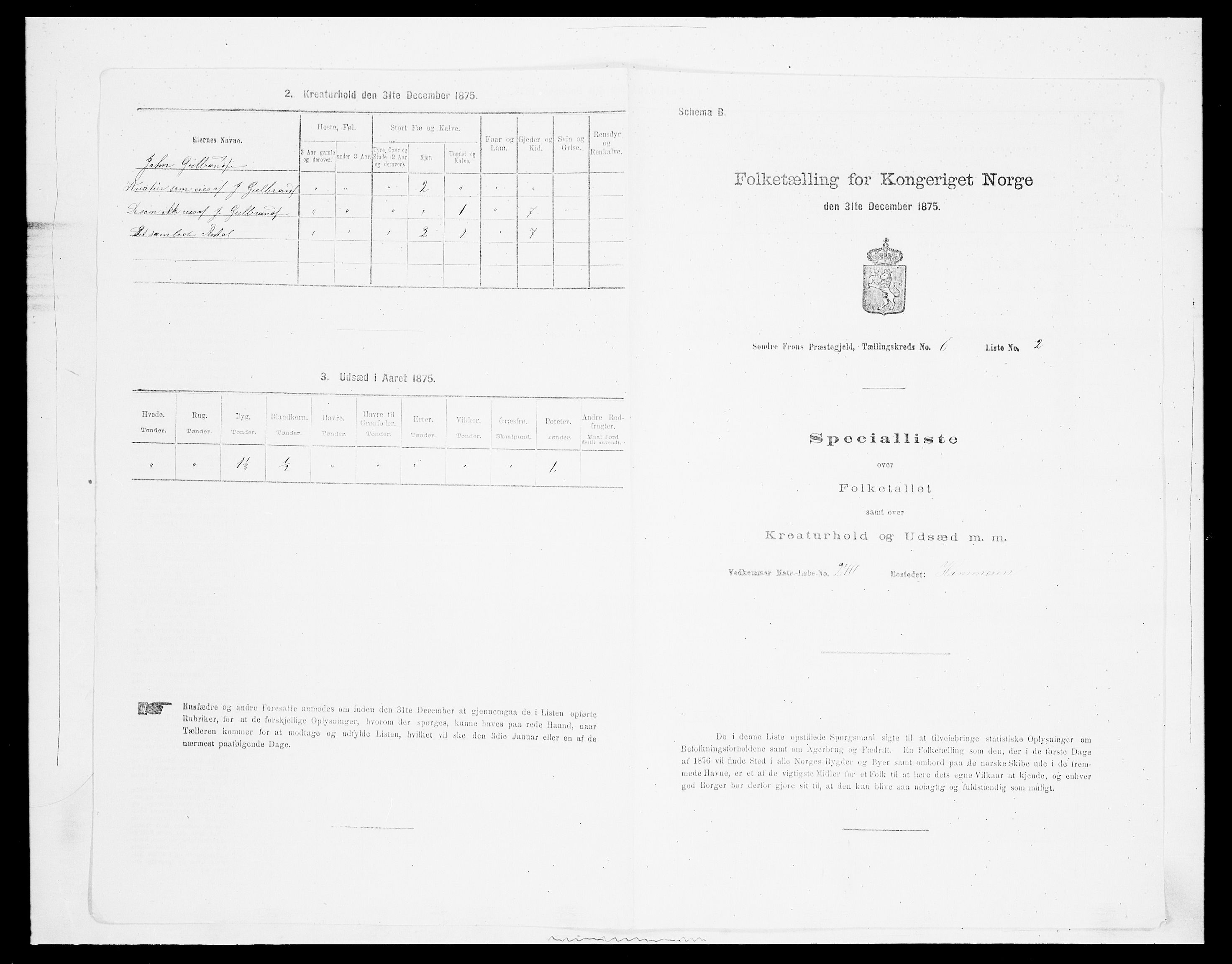 SAH, Folketelling 1875 for 0519P Sør-Fron prestegjeld, 1875, s. 846