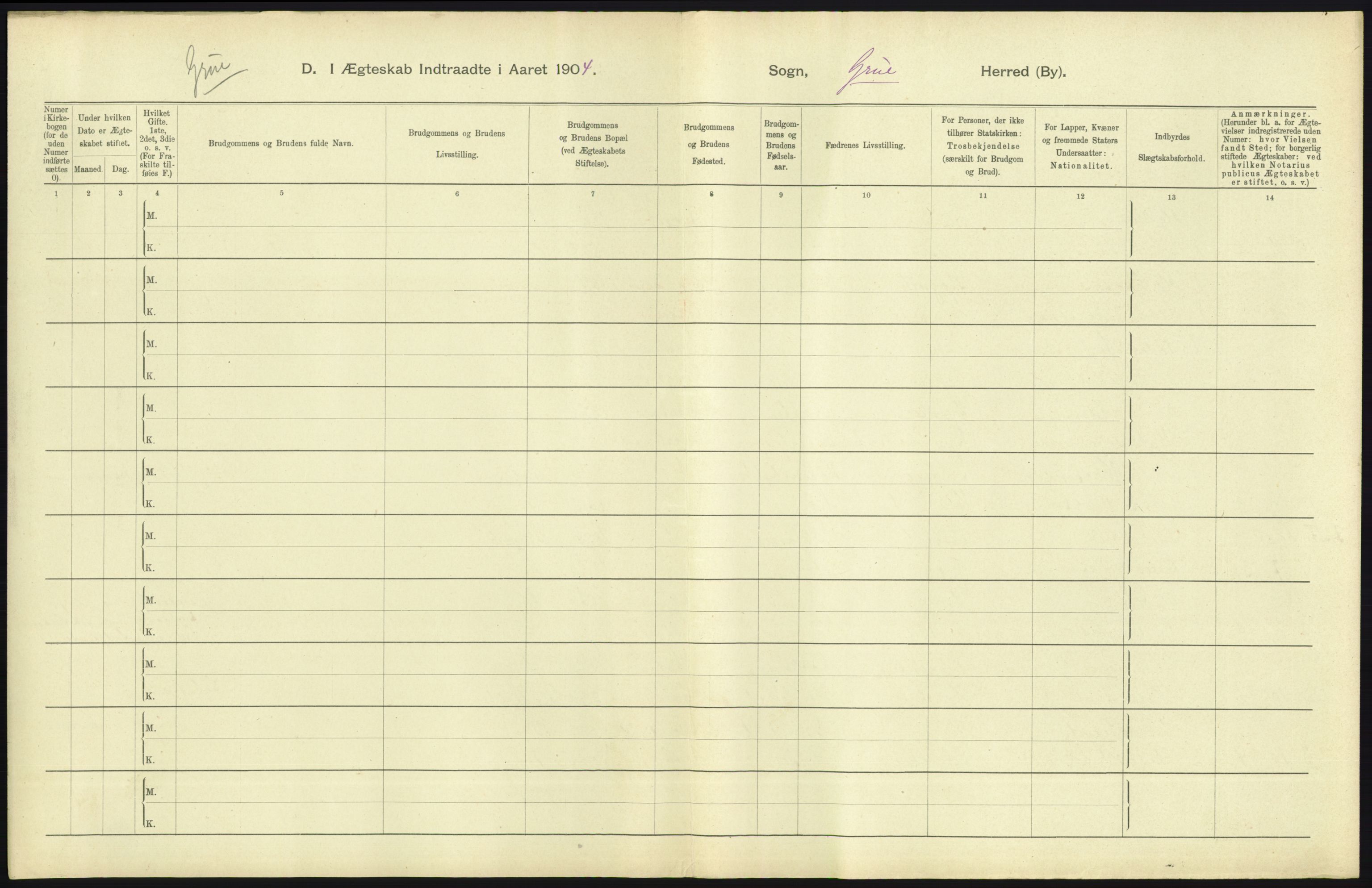 Statistisk sentralbyrå, Sosiodemografiske emner, Befolkning, AV/RA-S-2228/D/Df/Dfa/Dfab/L0005: Hedemarkens amt: Fødte, gifte, døde, 1904, s. 575