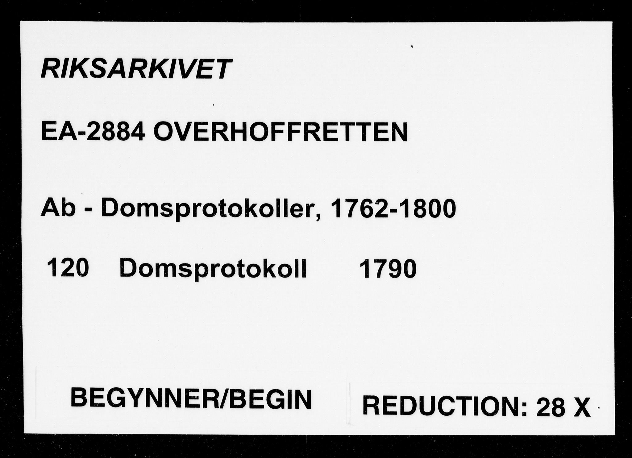 Overhoffretten 1667-1797, RA/EA-2884/Ab/L0120: Domsprotokoll, 1790