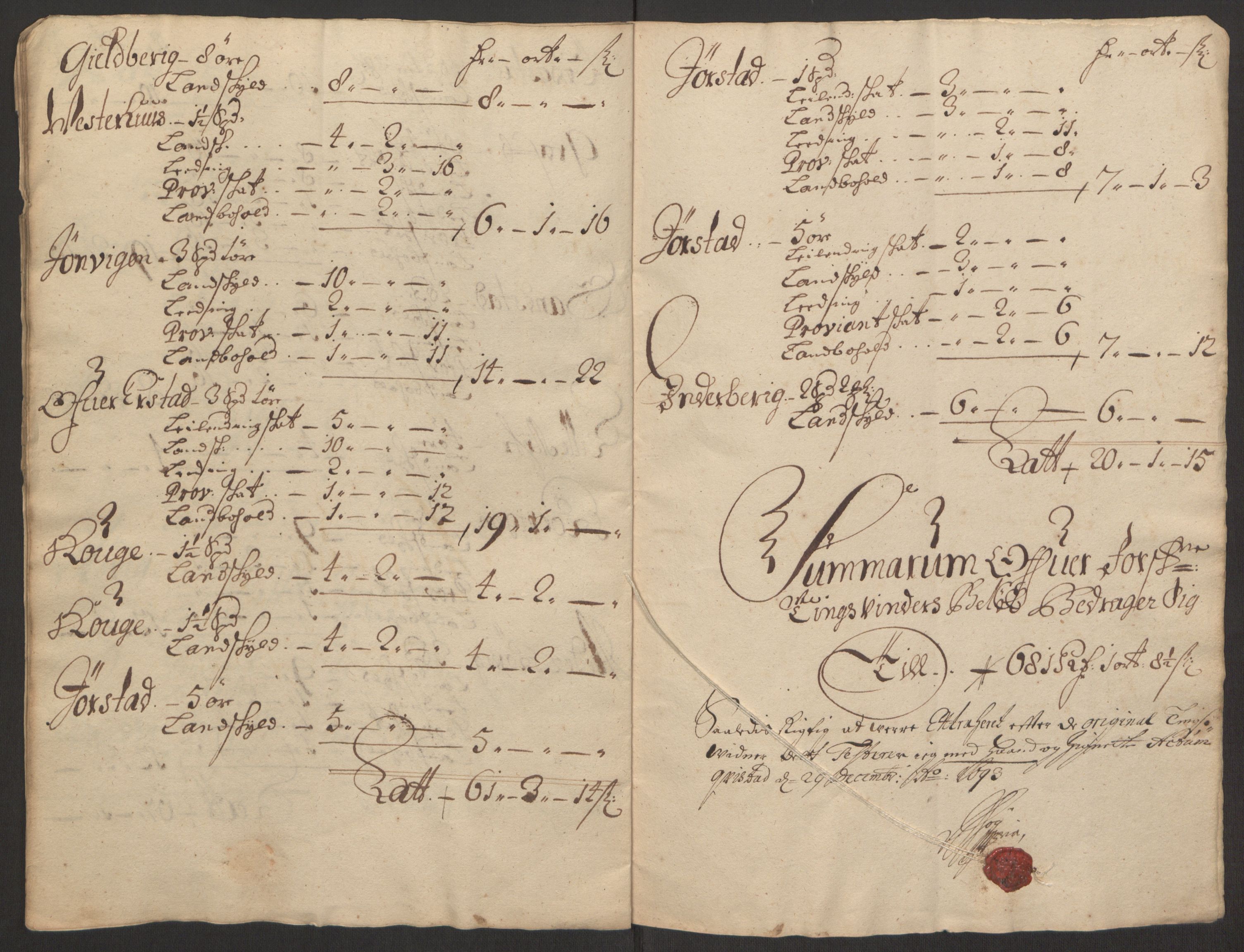 Rentekammeret inntil 1814, Reviderte regnskaper, Fogderegnskap, RA/EA-4092/R63/L4309: Fogderegnskap Inderøy, 1695-1697, s. 233