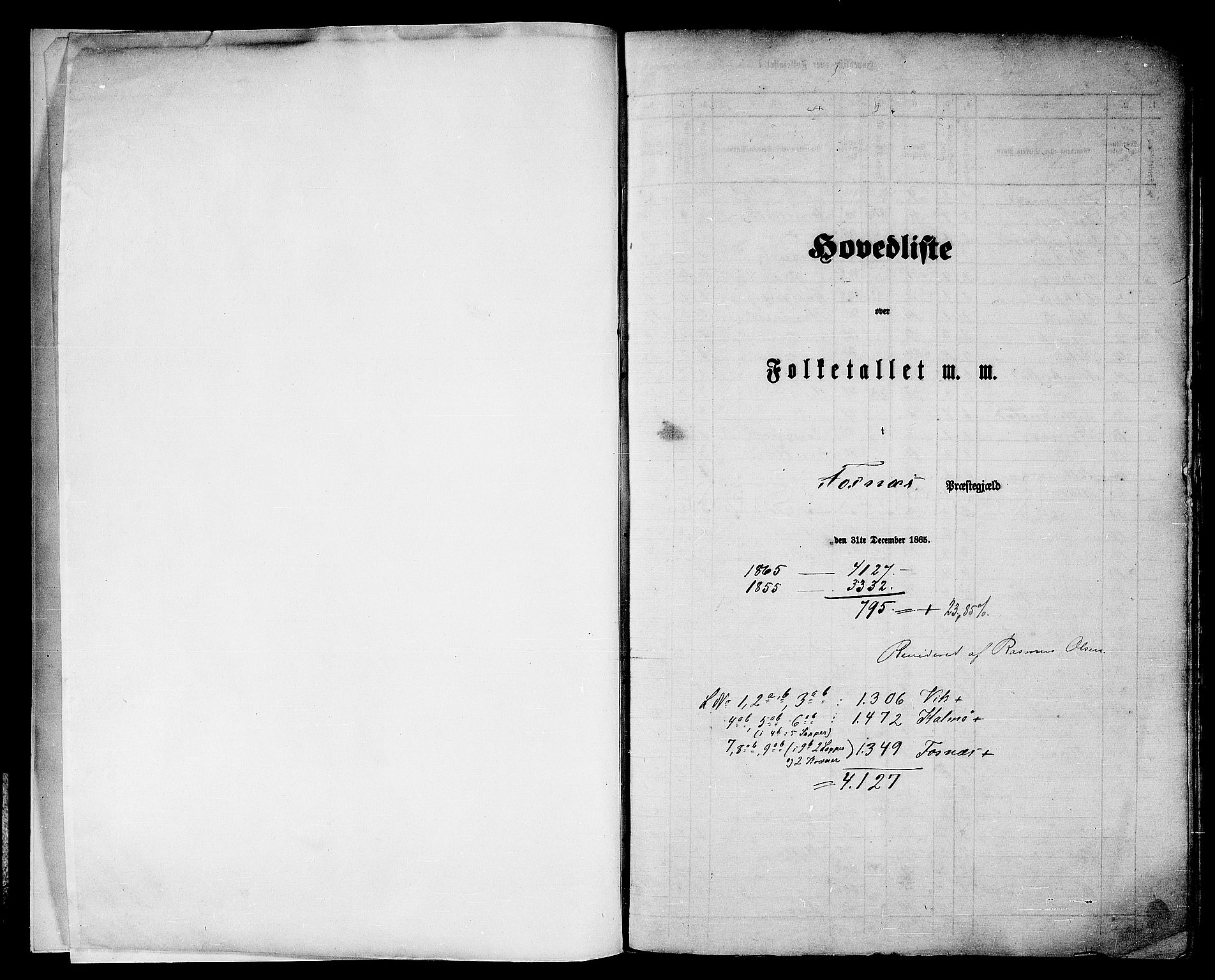 RA, Folketelling 1865 for 1748P Fosnes prestegjeld, 1865, s. 5