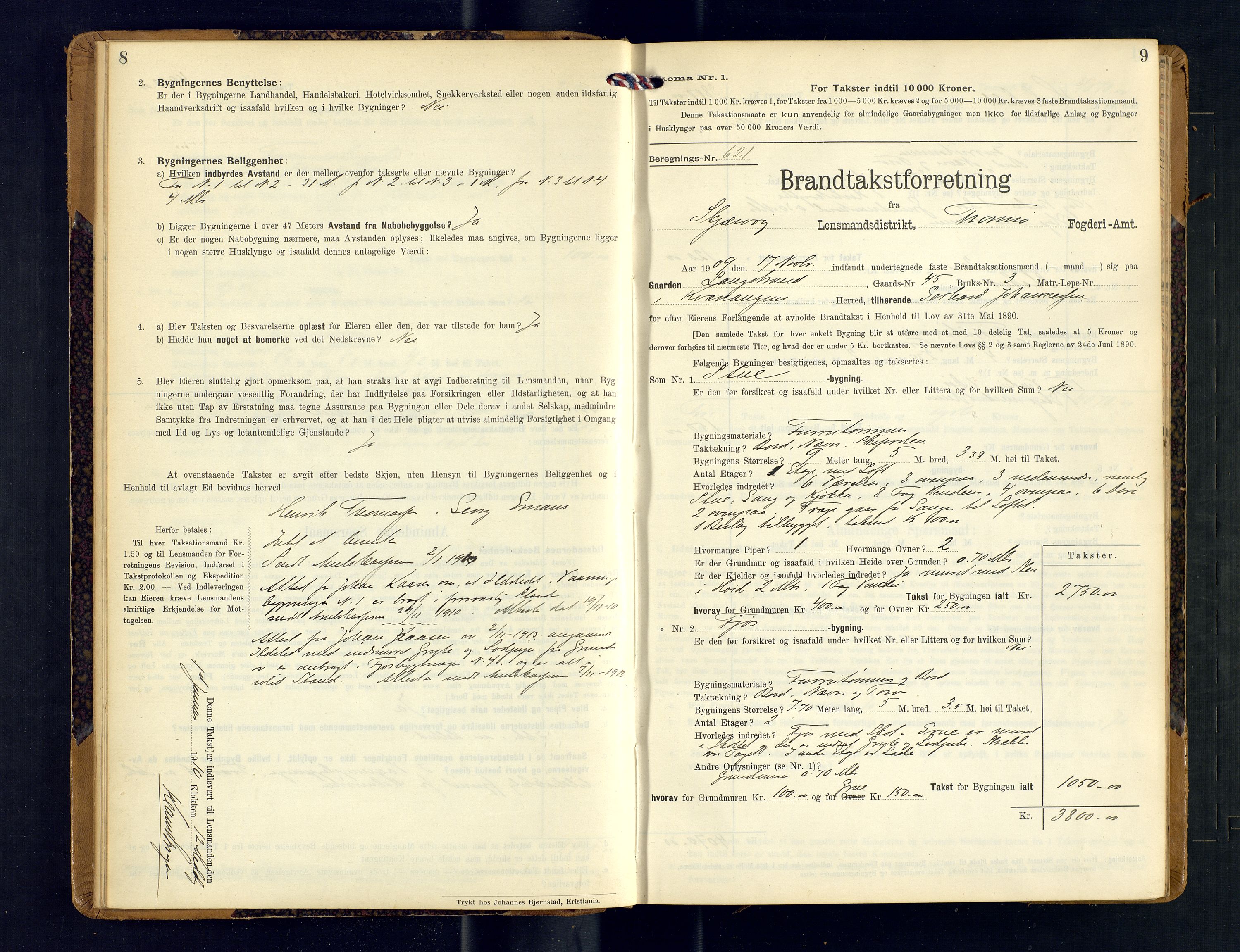 Skjervøy lensmannskontor, AV/SATØ-SATØ-63/F/Fu/Fub/L0247: Branntakstprotokoll (S), 1909-1912, s. 8-9