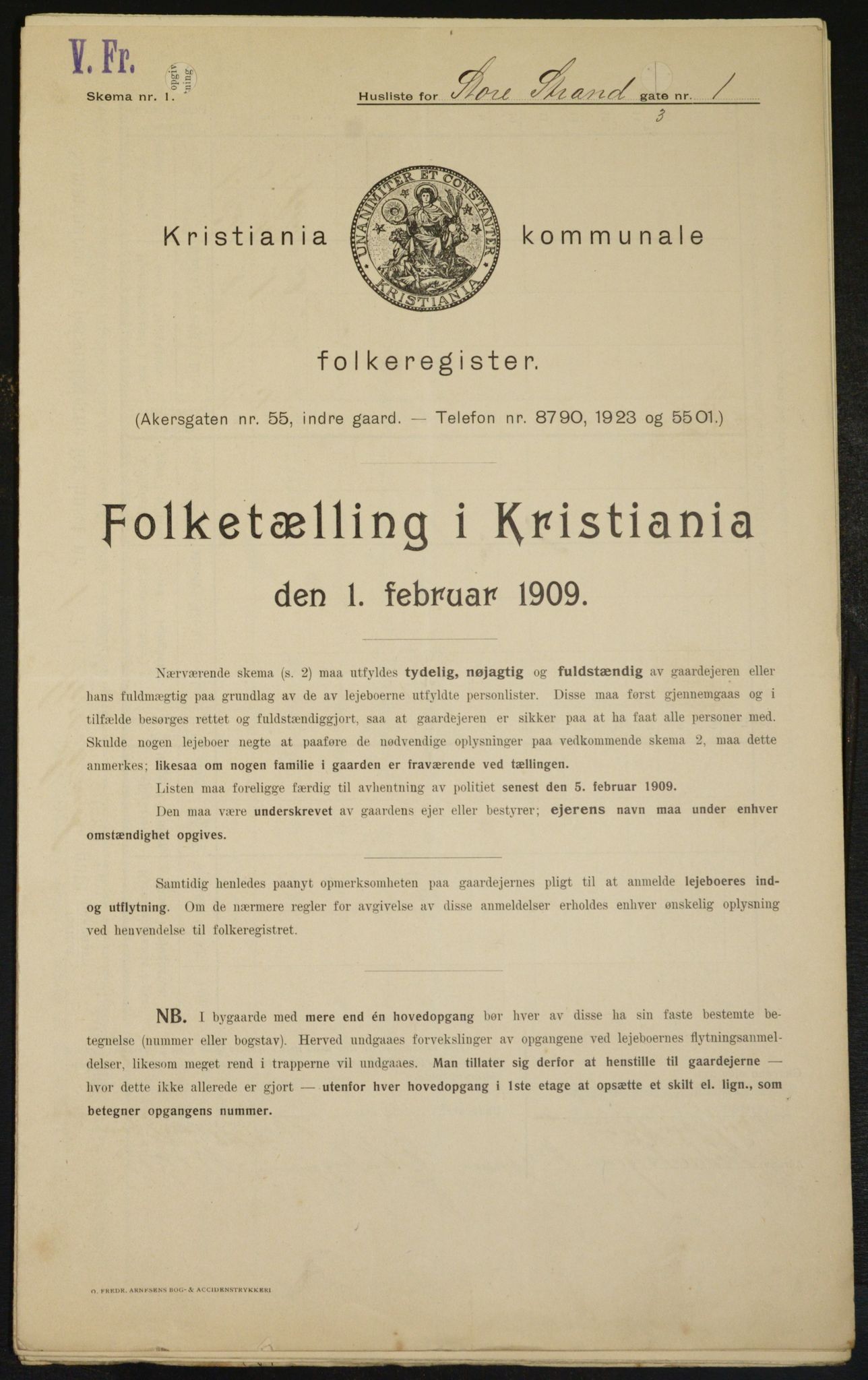 OBA, Kommunal folketelling 1.2.1909 for Kristiania kjøpstad, 1909, s. 24148