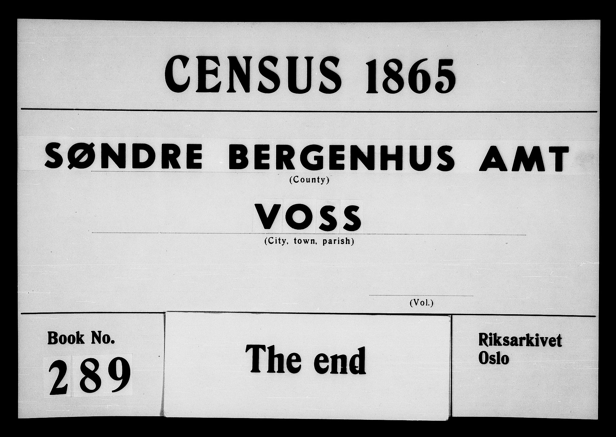 RA, Folketelling 1865 for 1235P Voss prestegjeld, 1865, s. 227