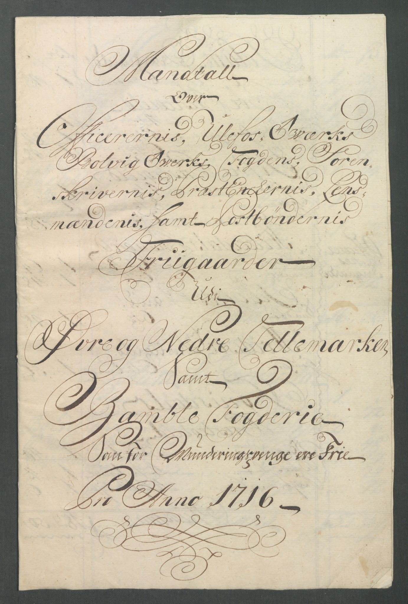 Rentekammeret inntil 1814, Reviderte regnskaper, Fogderegnskap, AV/RA-EA-4092/R36/L2128: Fogderegnskap Øvre og Nedre Telemark og Bamble, 1716, s. 376