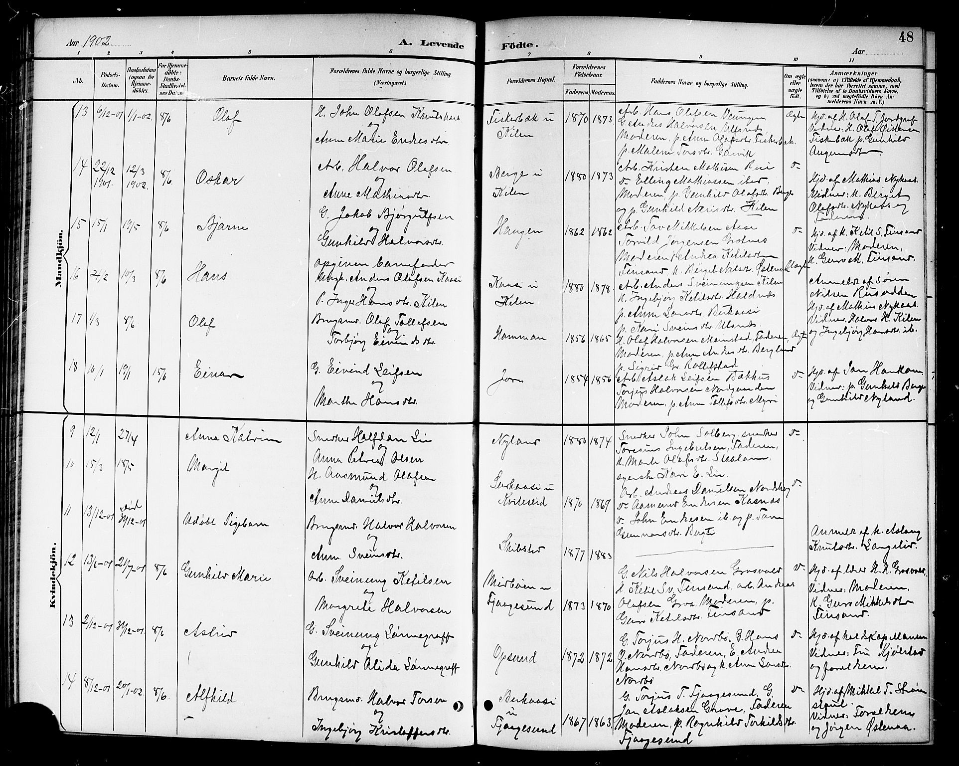 Kviteseid kirkebøker, AV/SAKO-A-276/G/Ga/L0002: Klokkerbok nr. I 2, 1893-1918, s. 48