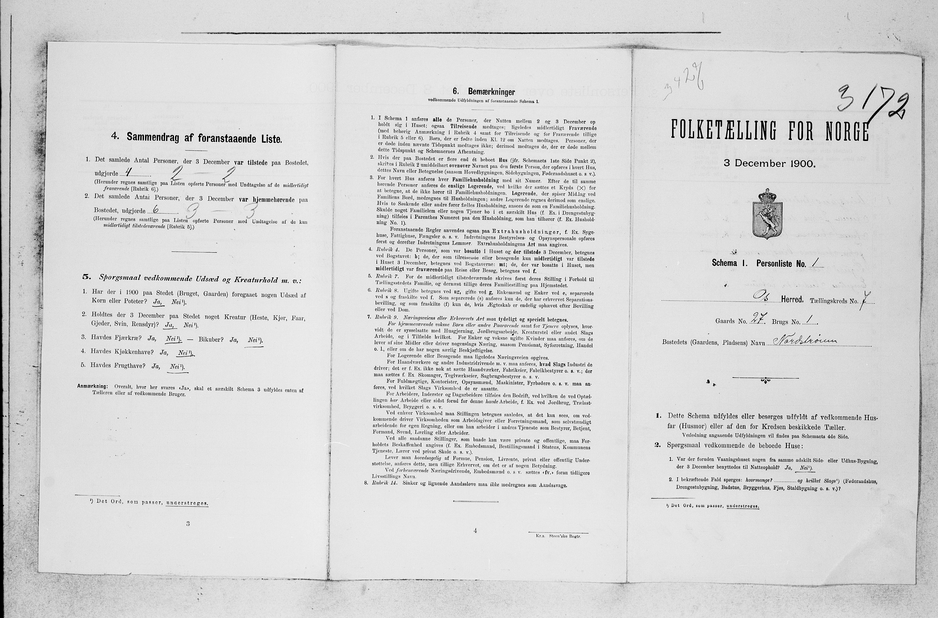 SAB, Folketelling 1900 for 1243 Os herred, 1900, s. 74
