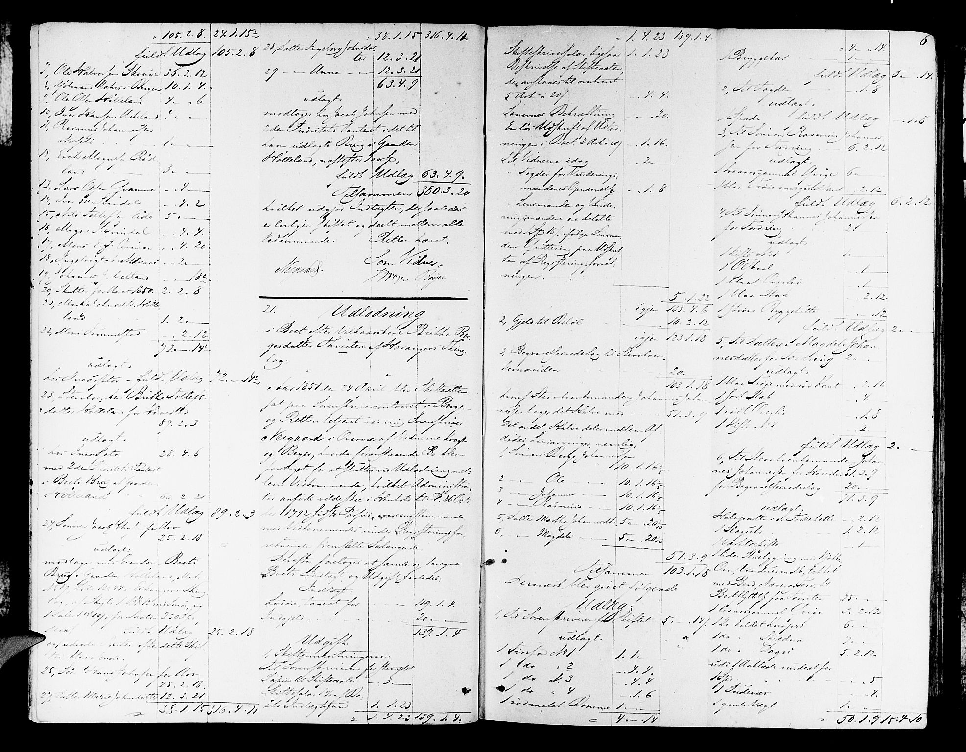 Nordhordland sorenskrivar, AV/SAB-A-2901/1/H/Hd/Hda/L0005: Skifteutlodningsprotokollar, 1851-1857, s. 5b-6a