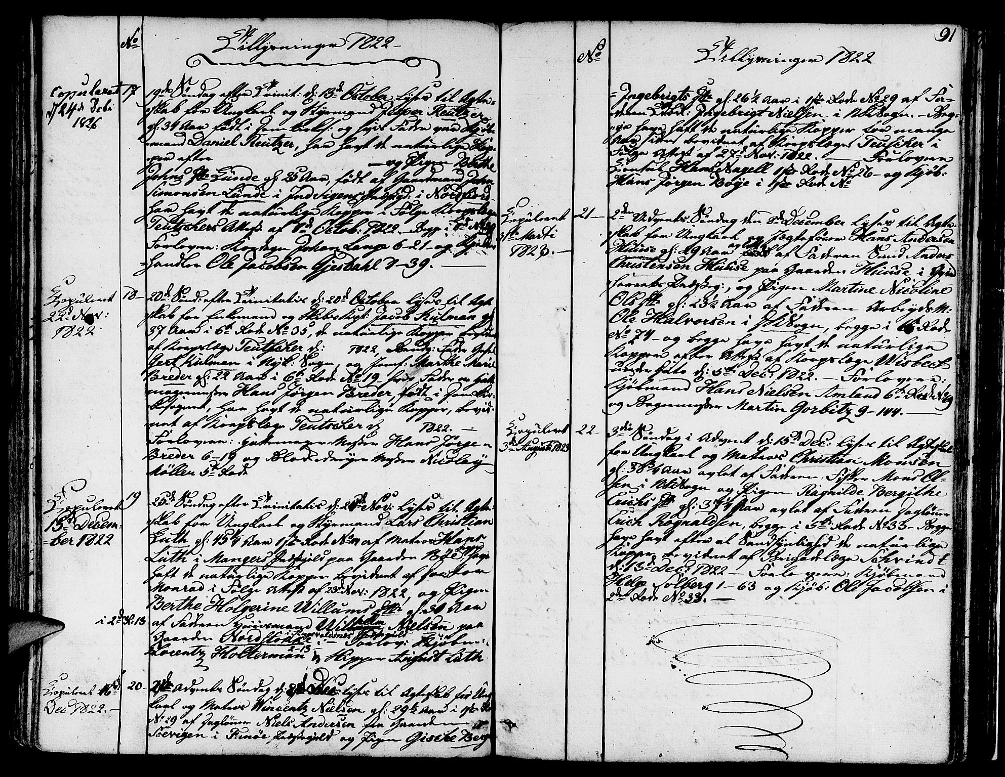 Nykirken Sokneprestembete, AV/SAB-A-77101/H/Hab: Klokkerbok nr. A 2, 1782-1847, s. 91