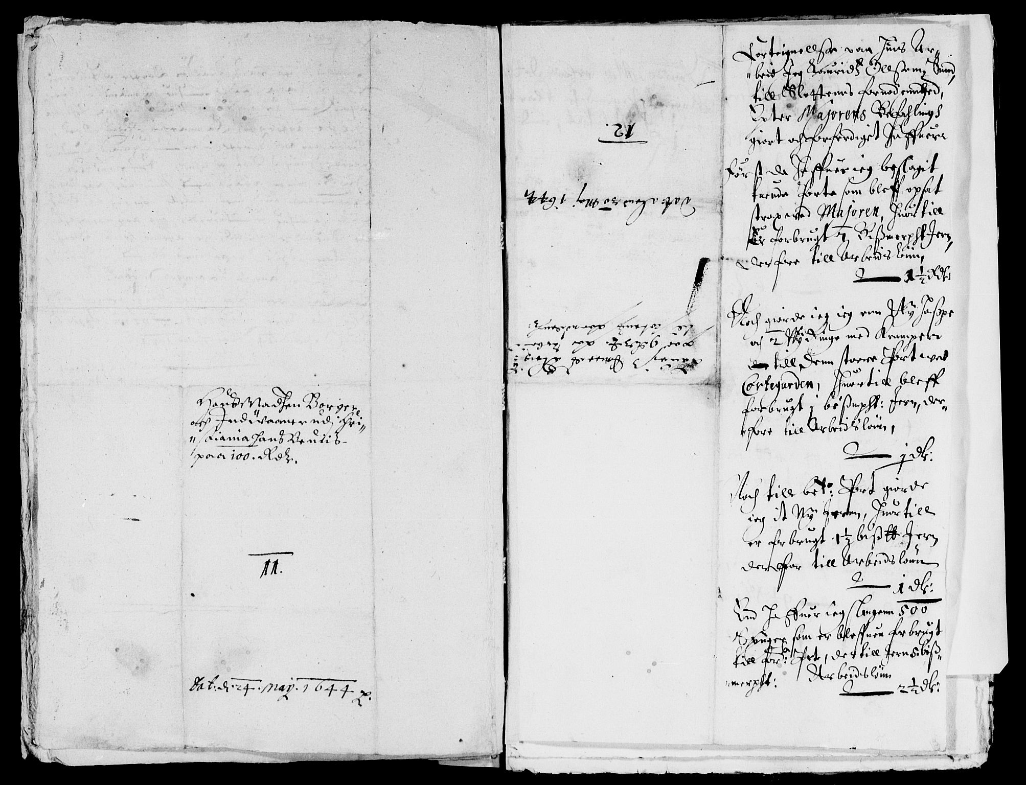 Rentekammeret inntil 1814, Reviderte regnskaper, Lensregnskaper, AV/RA-EA-5023/R/Rb/Rba/L0182: Akershus len, 1643-1645