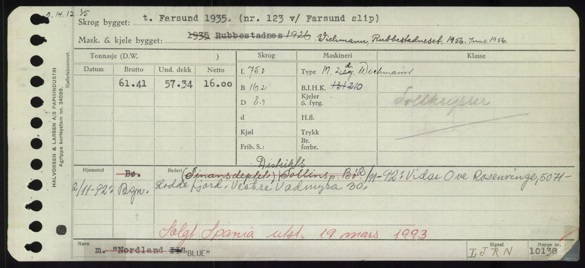 Sjøfartsdirektoratet med forløpere, Skipsmålingen, RA/S-1627/H/Hd/L0004: Fartøy, Bia-Boy, s. 325