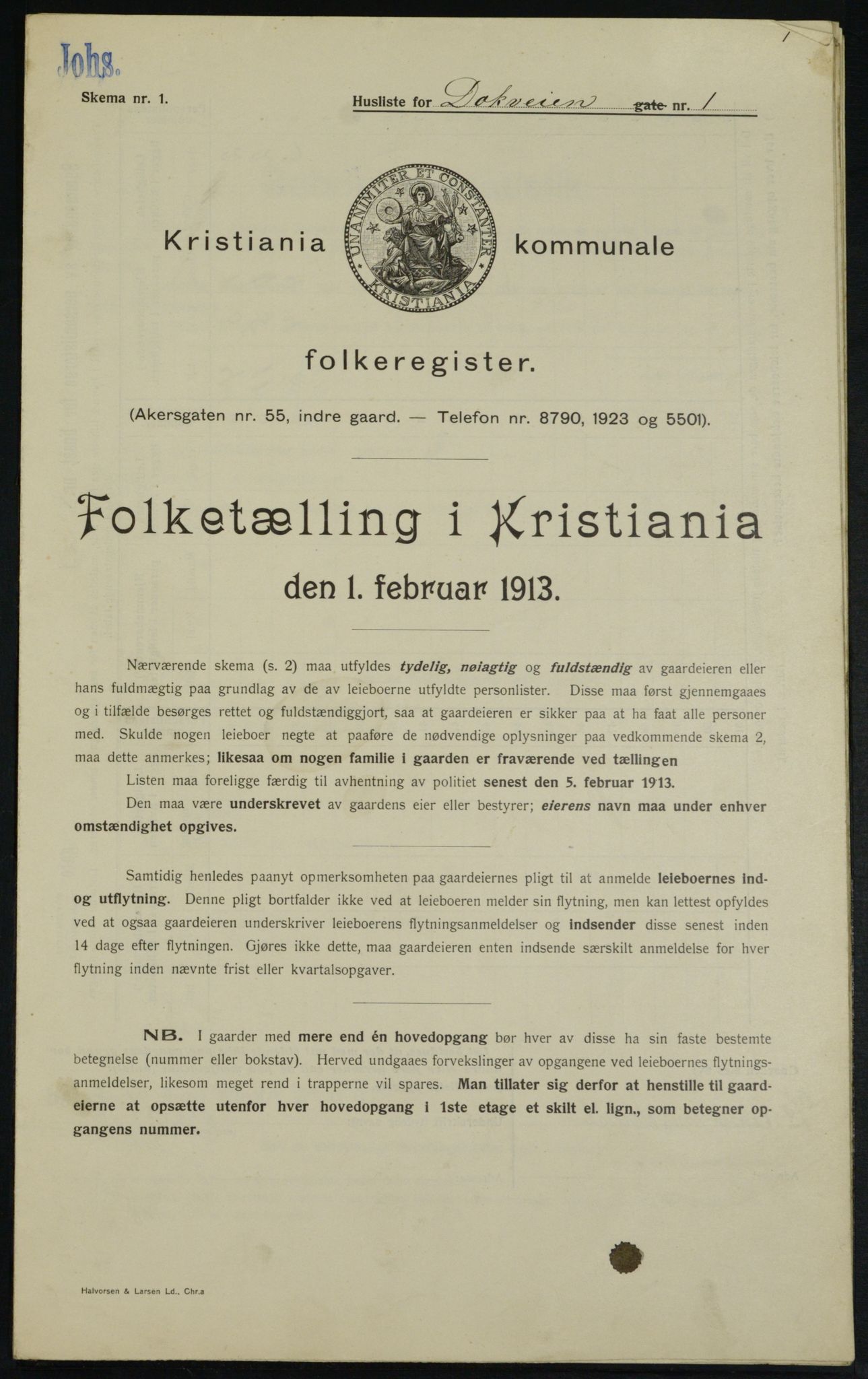 OBA, Kommunal folketelling 1.2.1913 for Kristiania, 1913, s. 15878