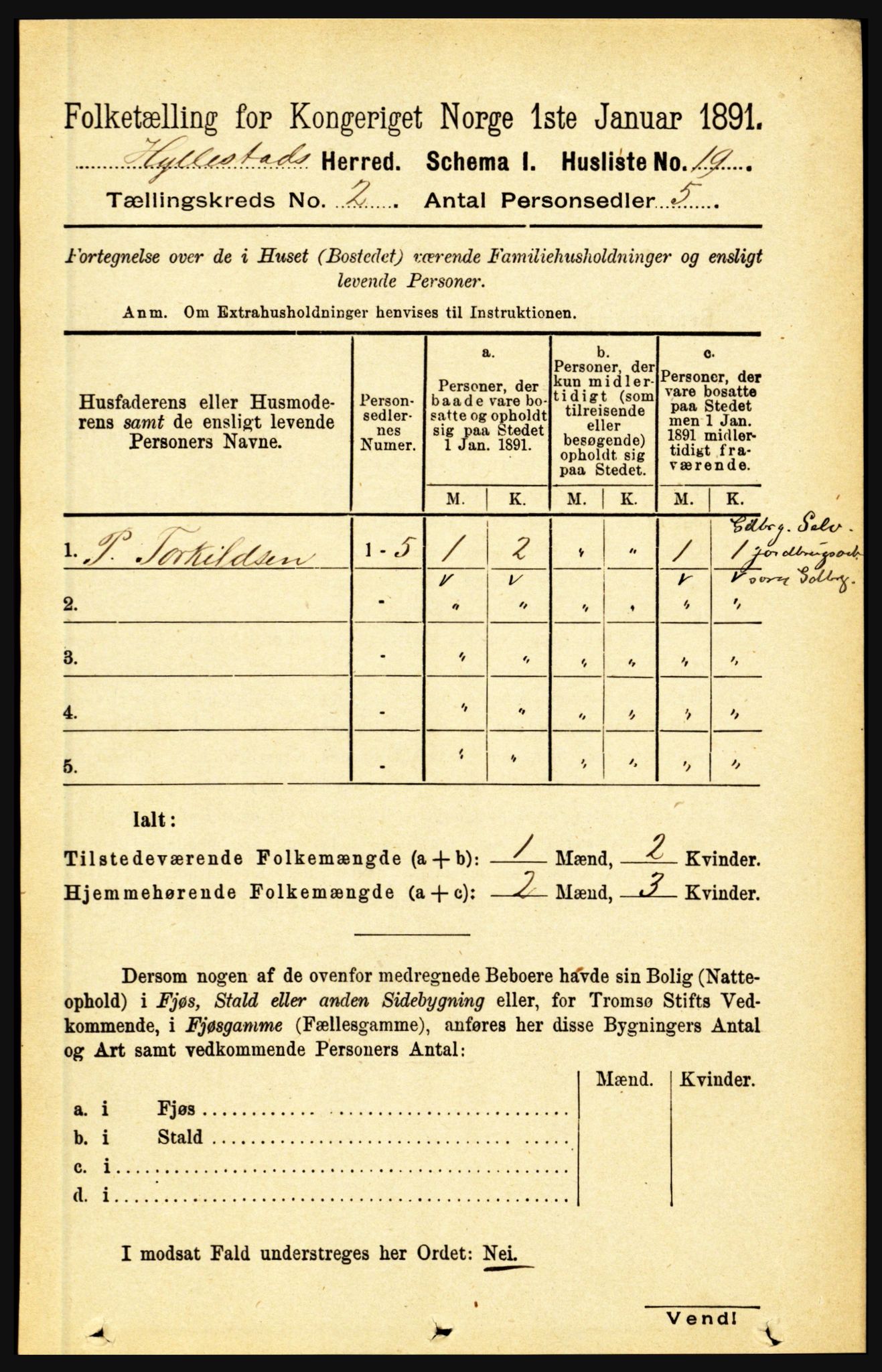 RA, Folketelling 1891 for 1413 Hyllestad herred, 1891, s. 139