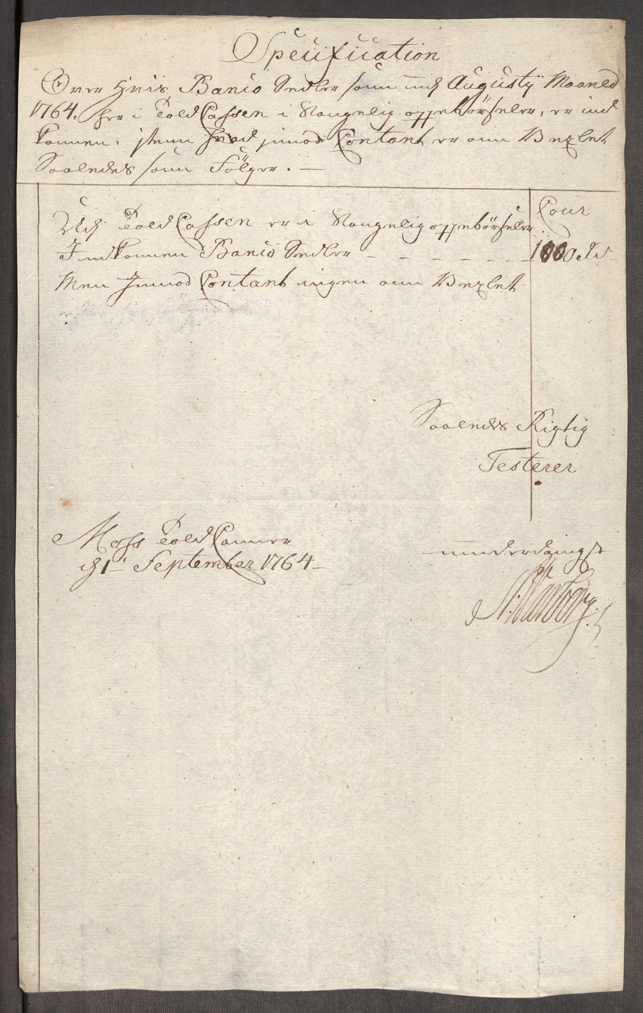 Rentekammeret inntil 1814, Realistisk ordnet avdeling, AV/RA-EA-4070/Oe/L0008: [Ø1]: Priskuranter, 1764-1768, s. 71