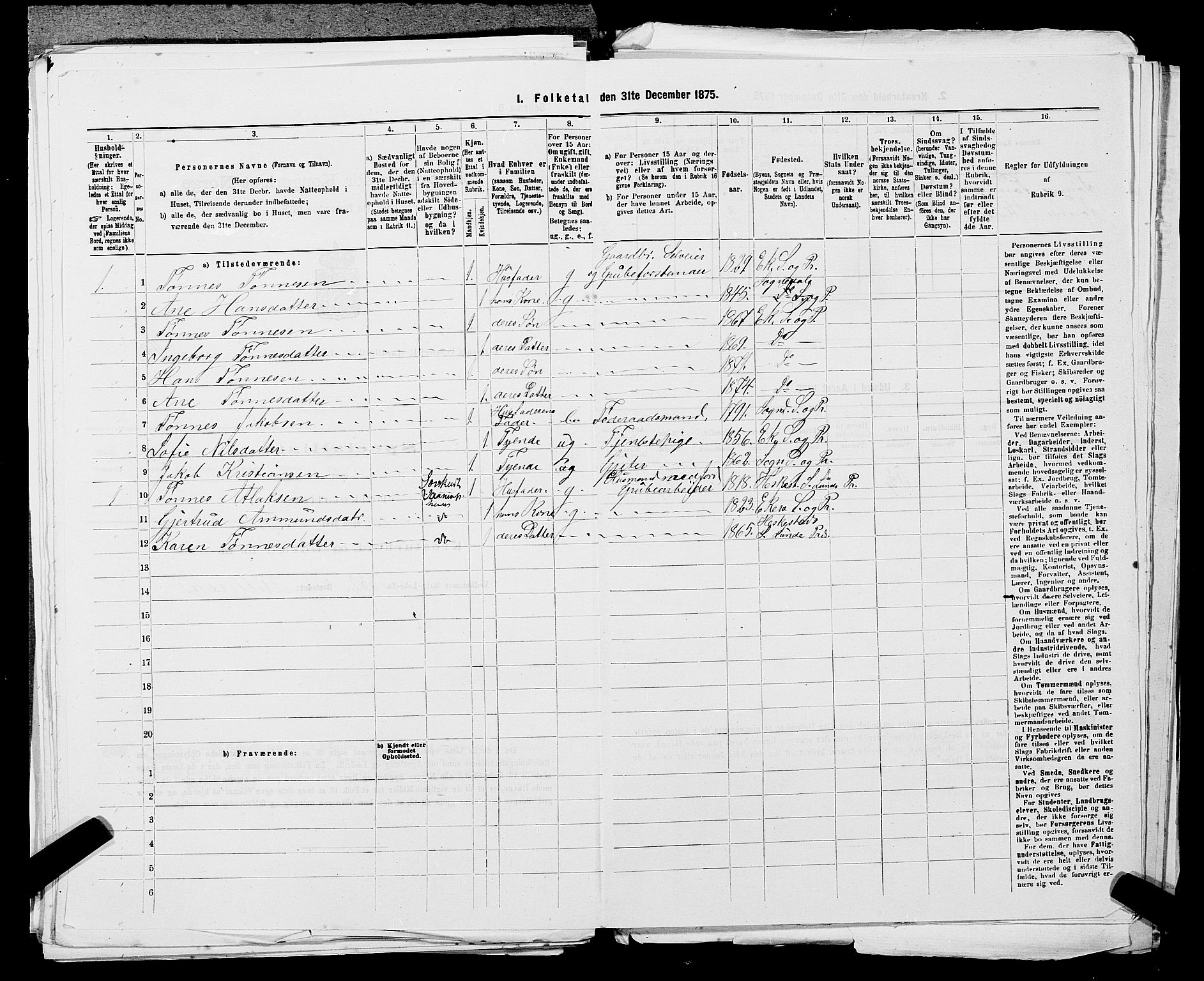 SAST, Folketelling 1875 for 1116L Eigersund prestegjeld, Eigersund landsokn og Ogna sokn, 1875, s. 627