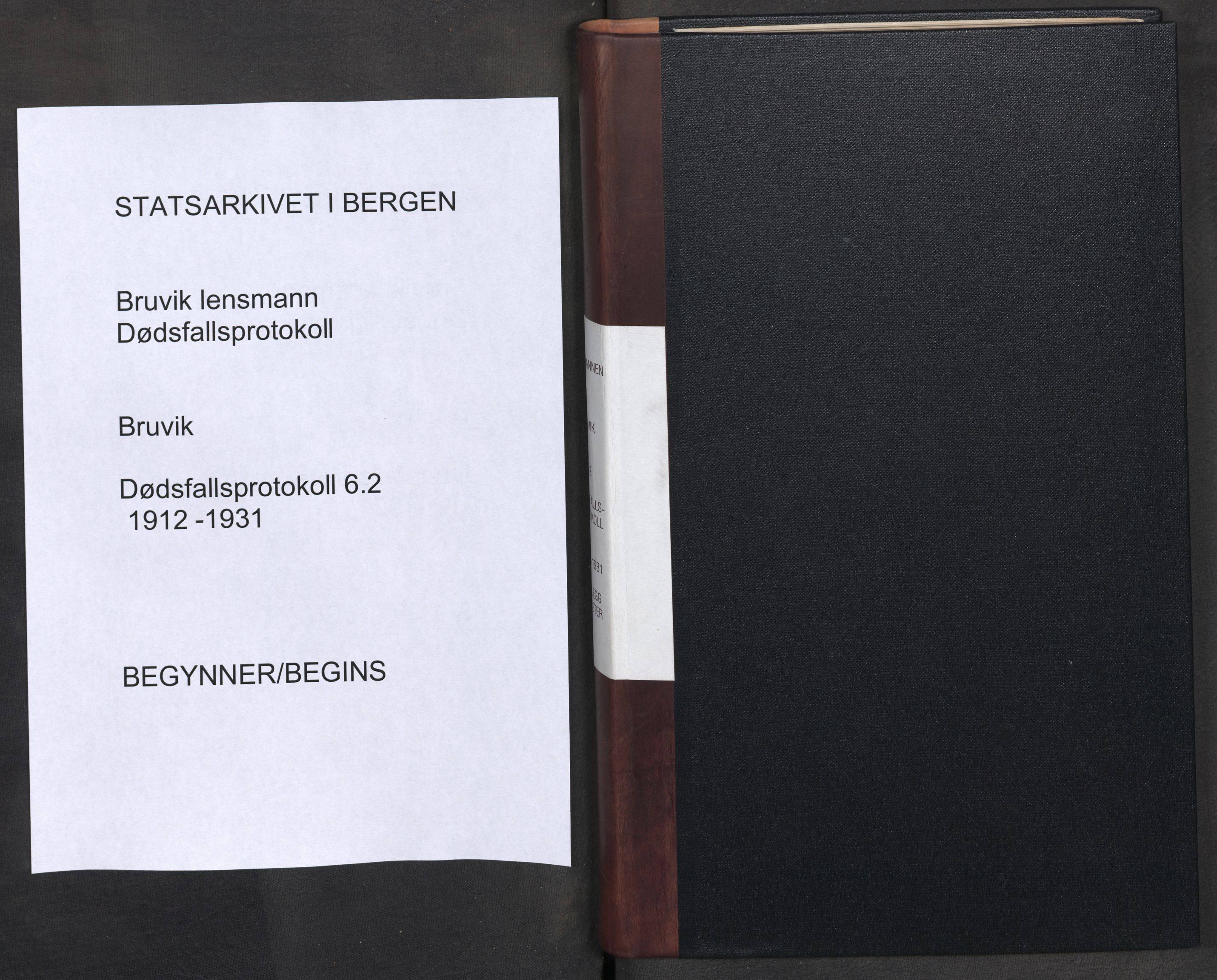 Lensmannen i Bruvik, AV/SAB-A-31301/0006/L0002: Dødsfallprotokoll, 1912-1931