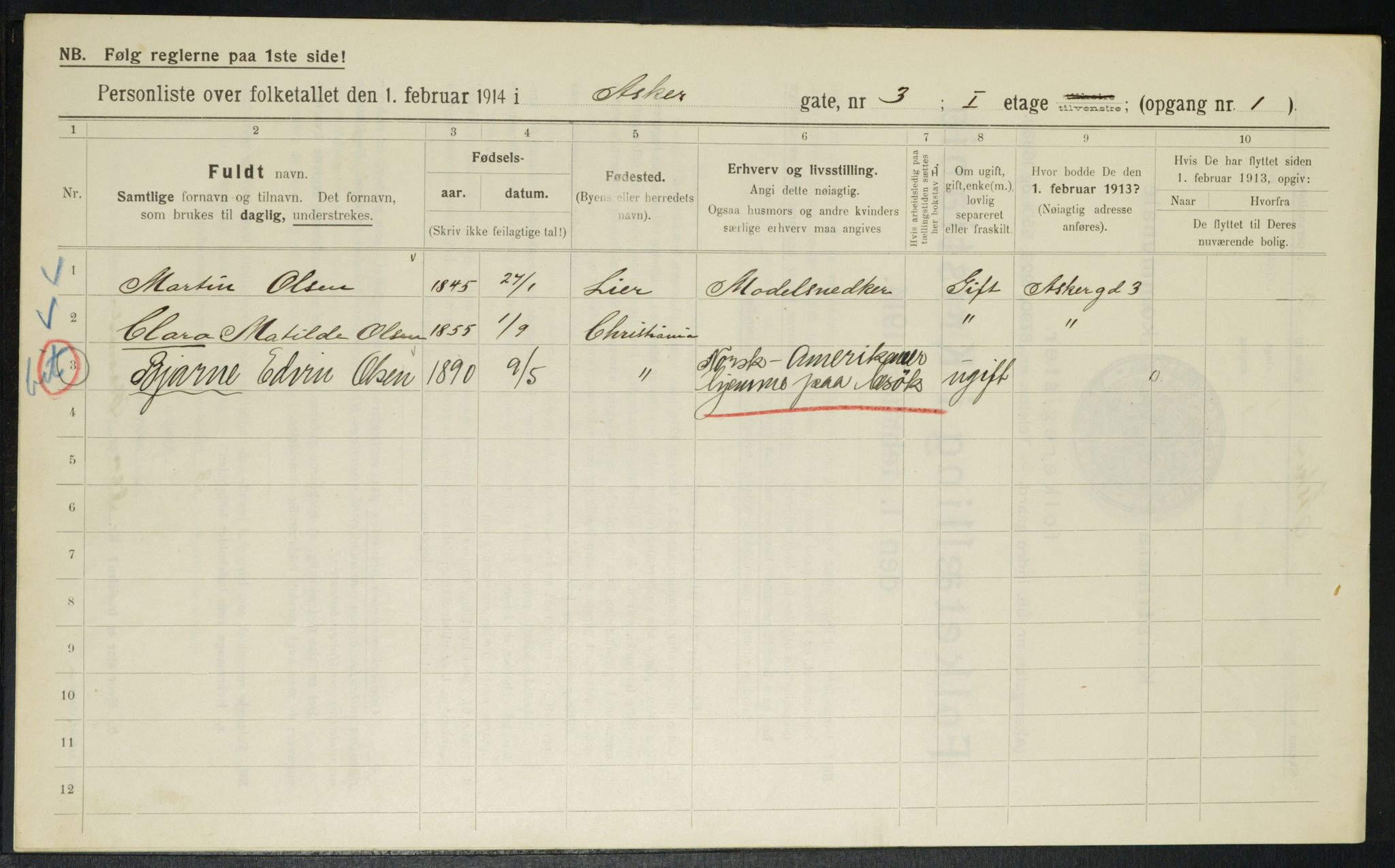 OBA, Kommunal folketelling 1.2.1914 for Kristiania, 1914, s. 2529