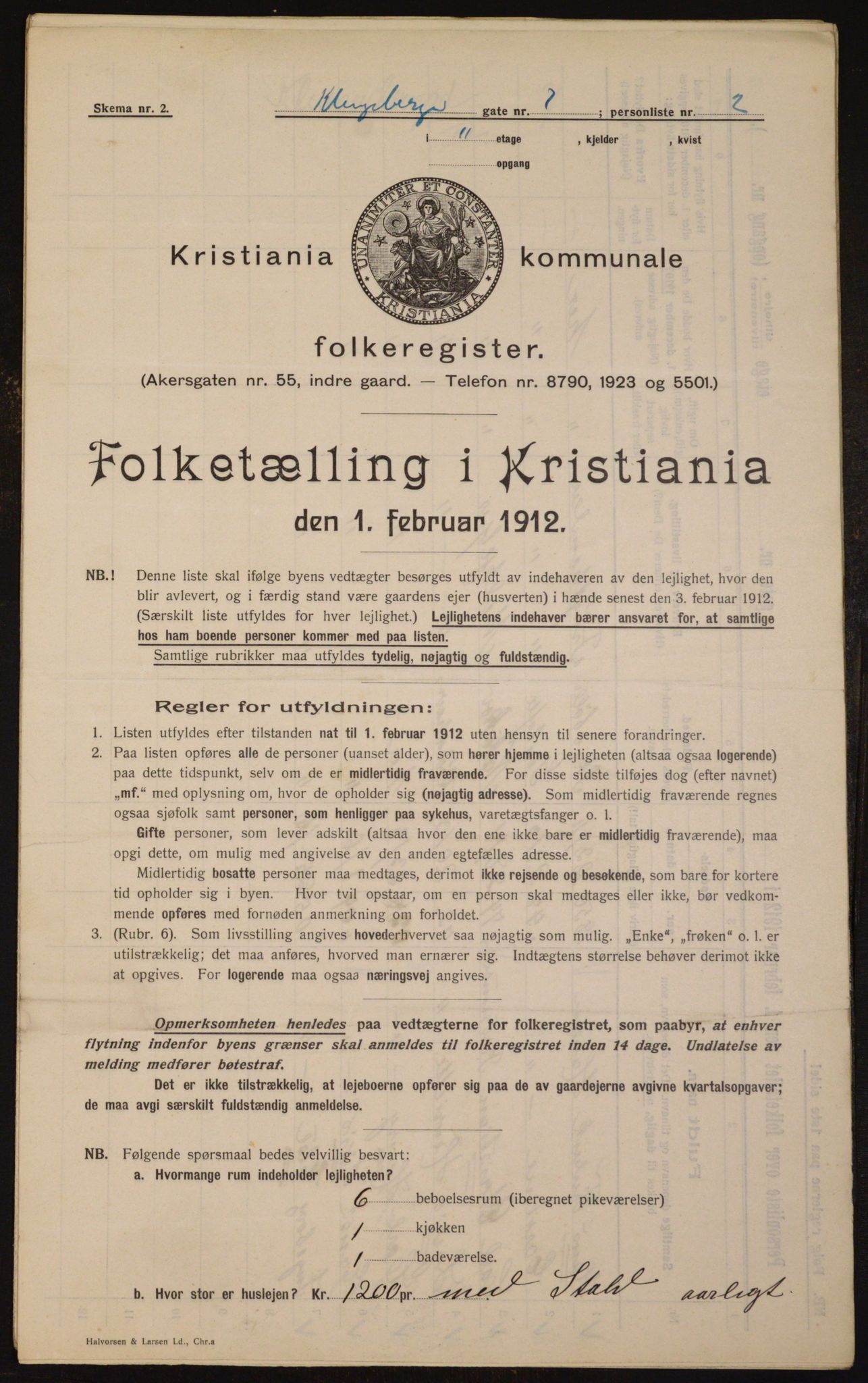 OBA, Kommunal folketelling 1.2.1912 for Kristiania, 1912, s. 52102