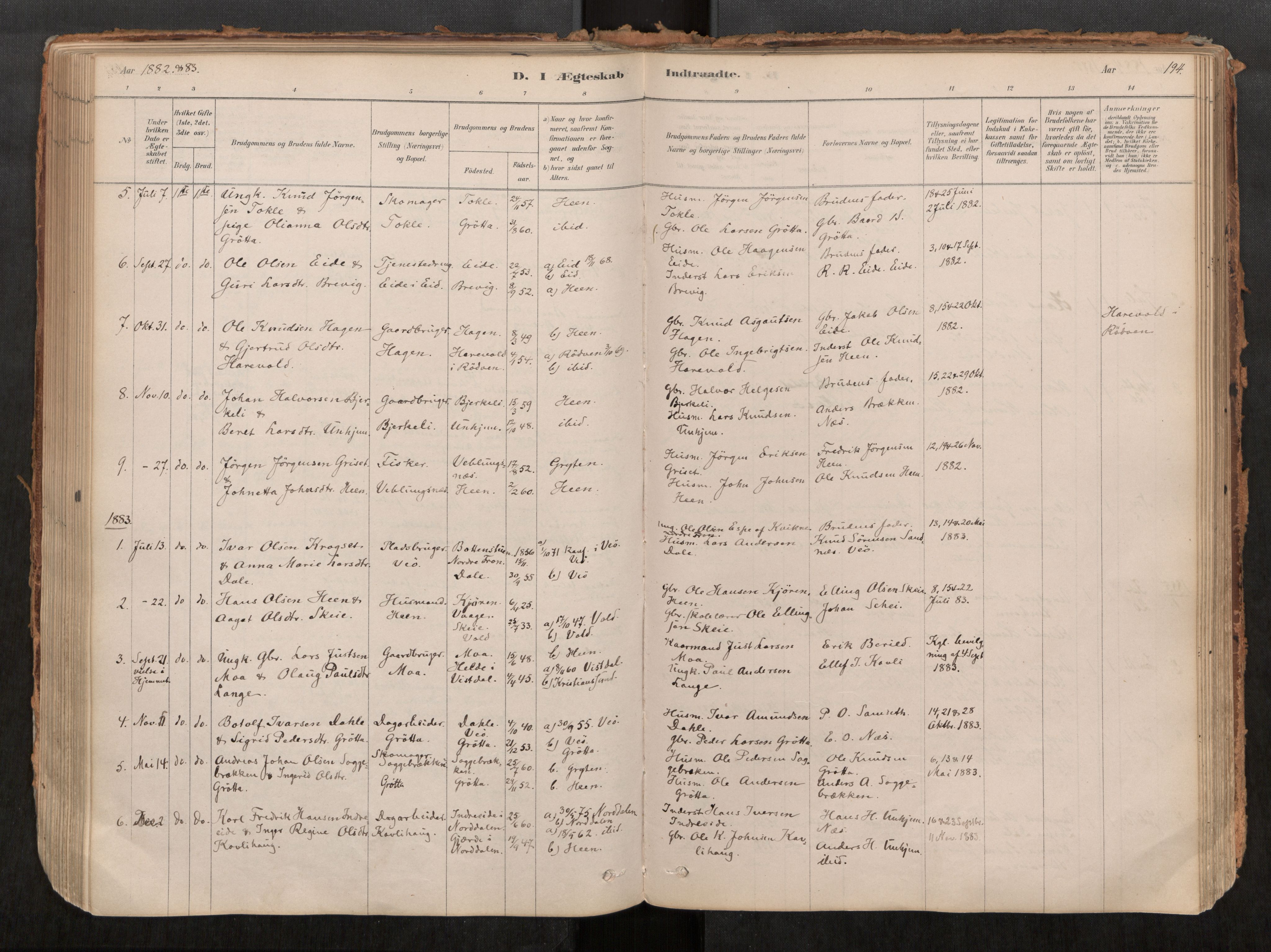 Ministerialprotokoller, klokkerbøker og fødselsregistre - Møre og Romsdal, AV/SAT-A-1454/545/L0594: Ministerialbok nr. 545A03, 1878-1920, s. 194