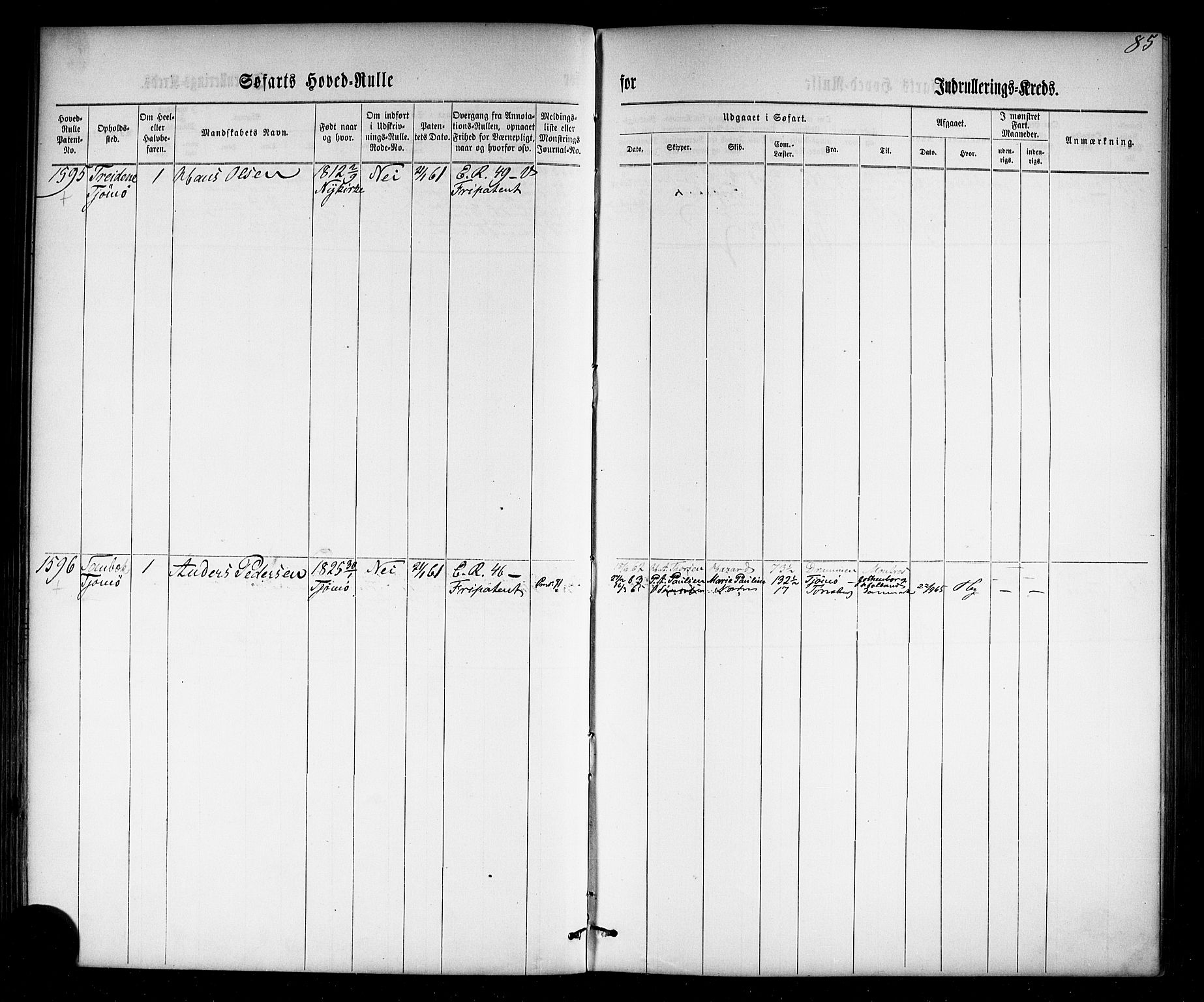 Tønsberg innrulleringskontor, AV/SAKO-A-786/F/Fc/Fca/L0002: Hovedrulle Patent nr. 1429-2133, 1861-1868, s. 124