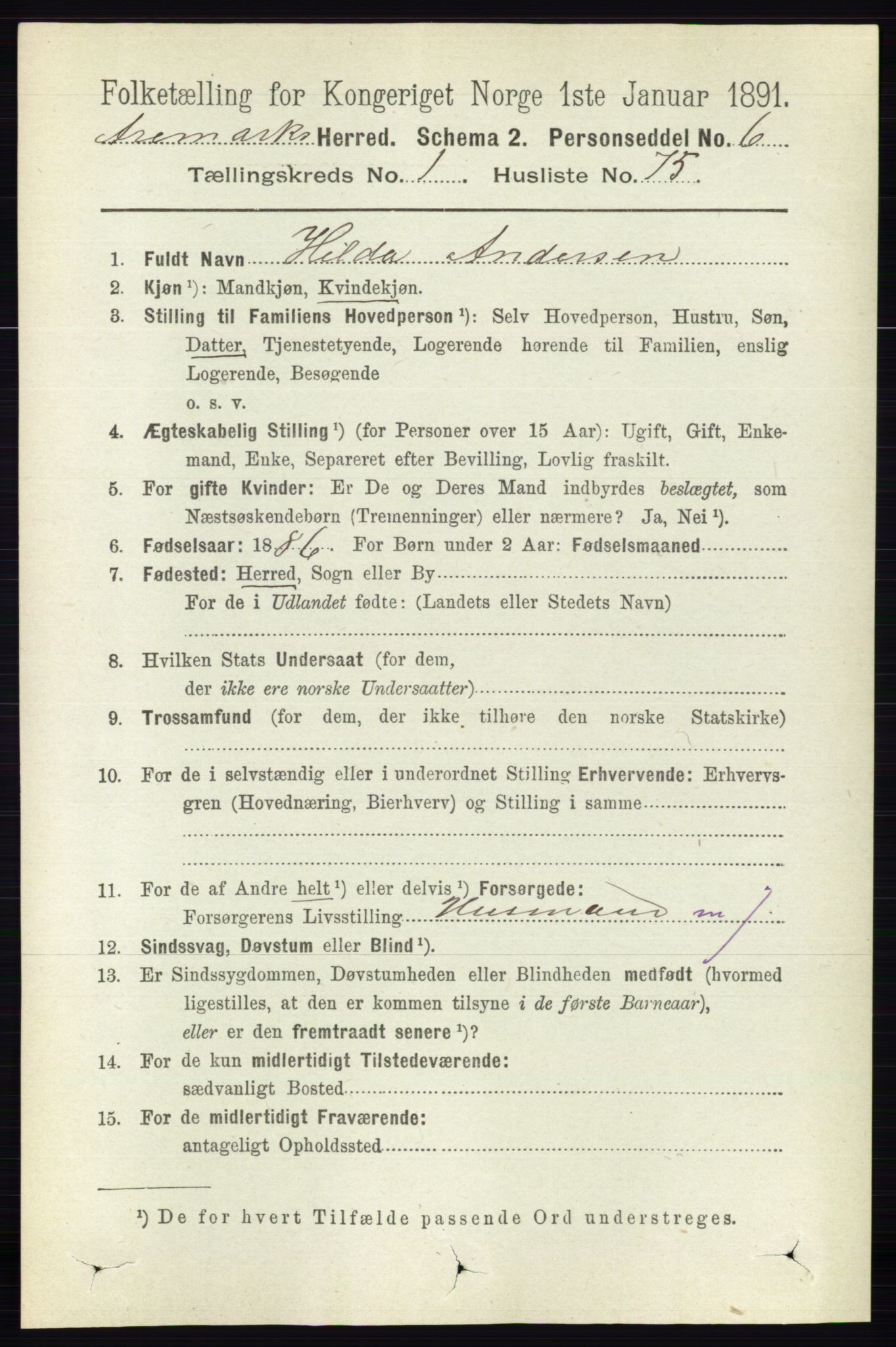 RA, Folketelling 1891 for 0118 Aremark herred, 1891, s. 569