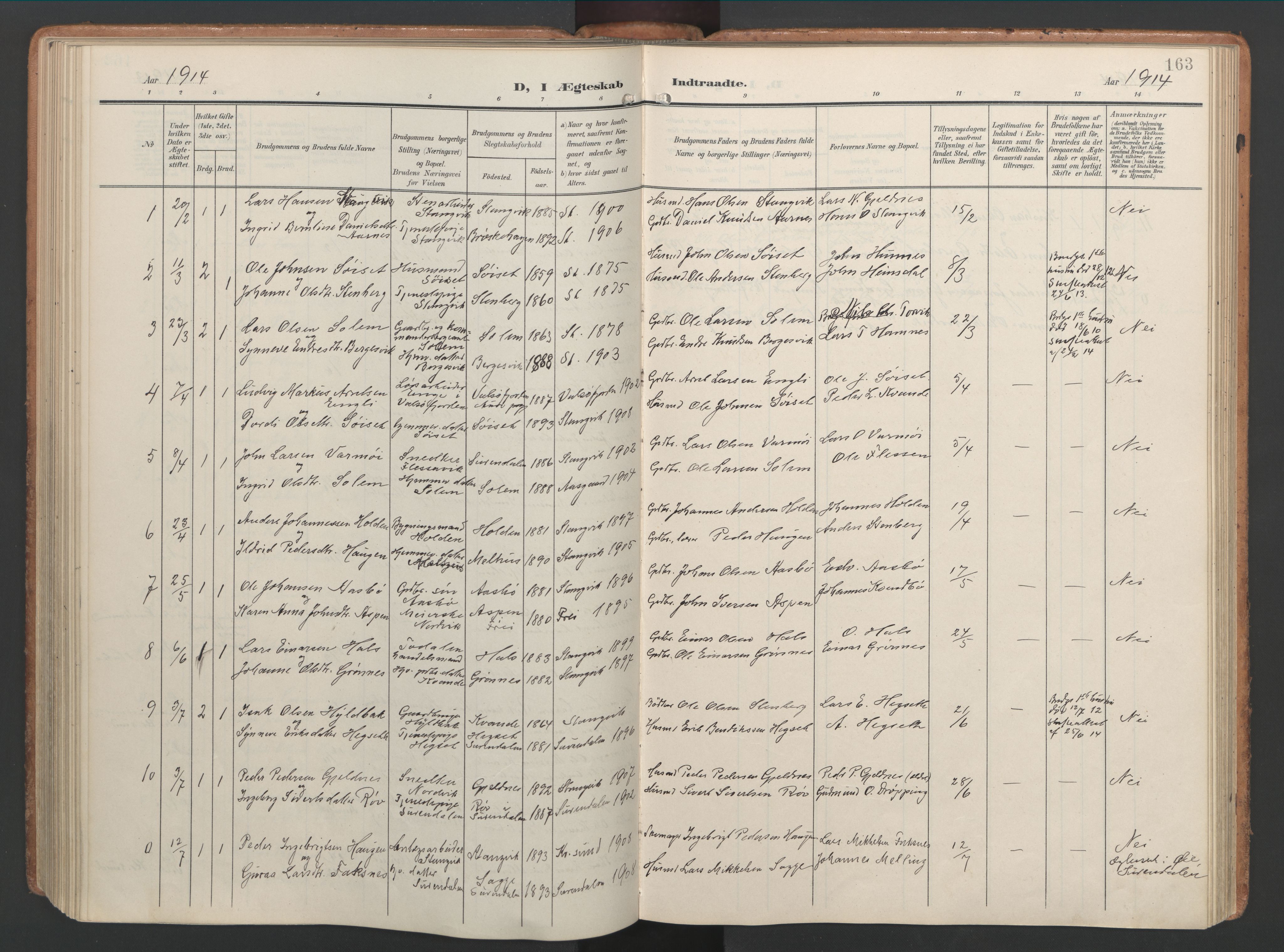 Ministerialprotokoller, klokkerbøker og fødselsregistre - Møre og Romsdal, SAT/A-1454/592/L1030: Ministerialbok nr. 592A08, 1901-1925, s. 163