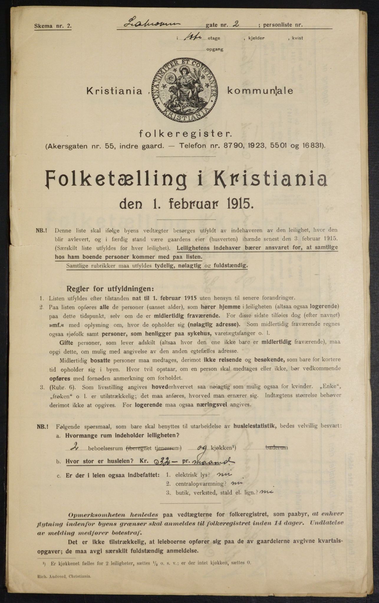 OBA, Kommunal folketelling 1.2.1915 for Kristiania, 1915, s. 57285