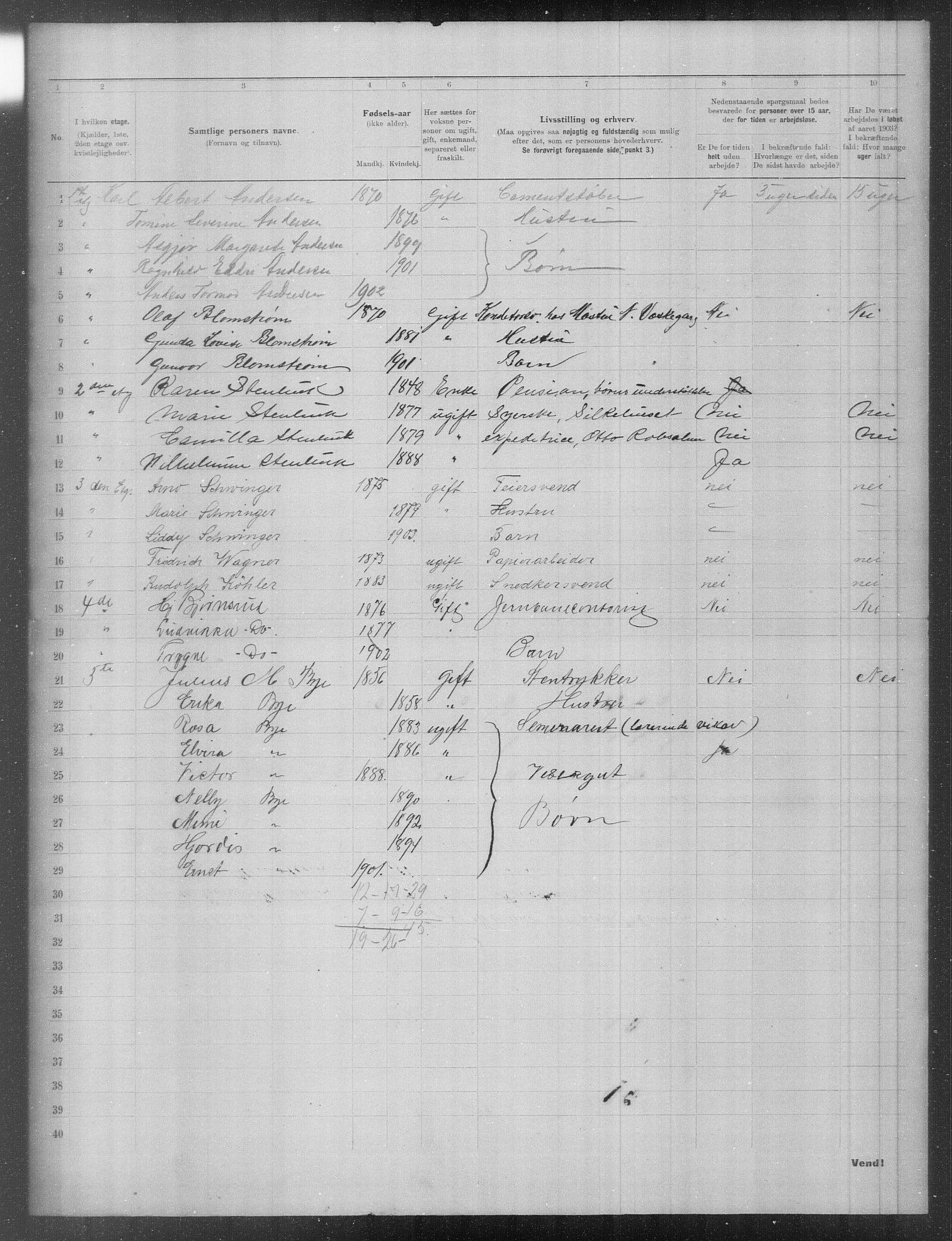 OBA, Kommunal folketelling 31.12.1903 for Kristiania kjøpstad, 1903, s. 12614