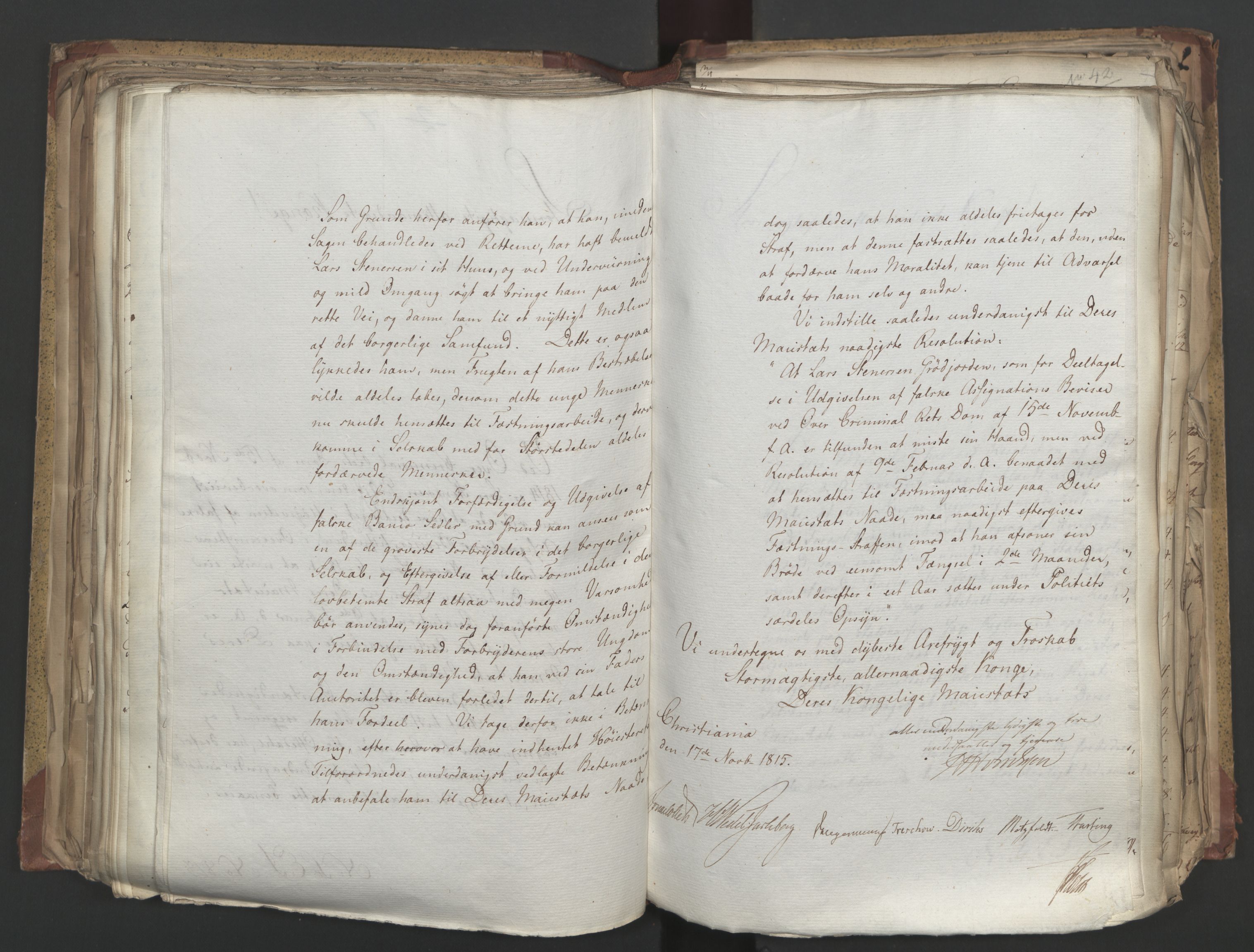 Statsrådsavdelingen i Stockholm, AV/RA-S-1003/D/Da/L0004: Regjeringsinnstillinger nr. 788-999, 1815, s. 225