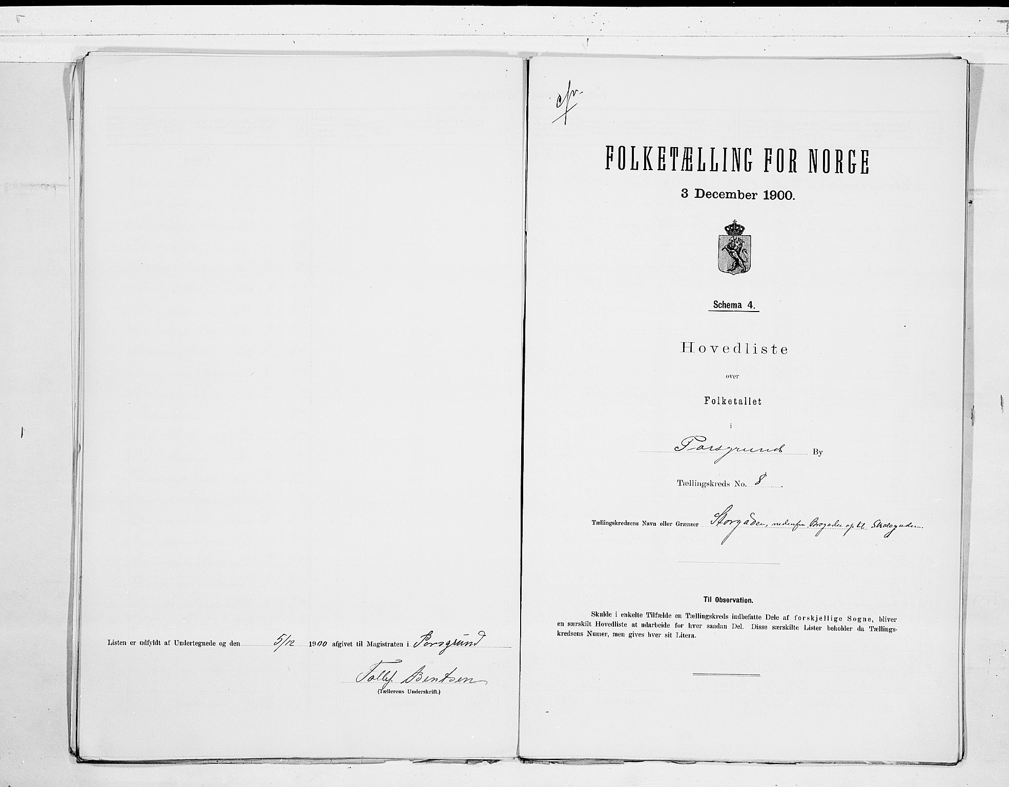 SAKO, Folketelling 1900 for 0805 Porsgrunn kjøpstad, 1900, s. 18