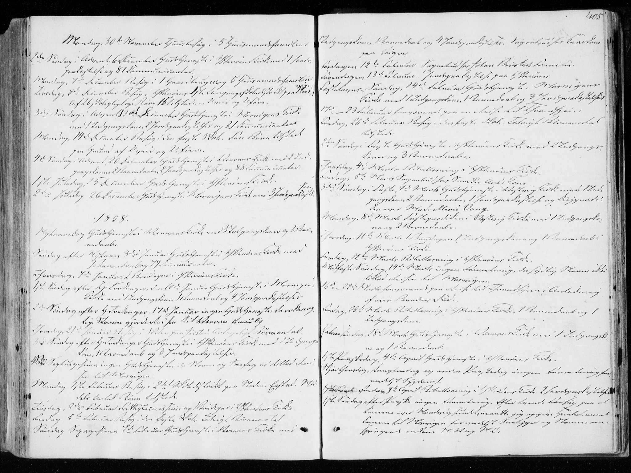 Ministerialprotokoller, klokkerbøker og fødselsregistre - Nord-Trøndelag, AV/SAT-A-1458/722/L0218: Ministerialbok nr. 722A05, 1843-1868, s. 405