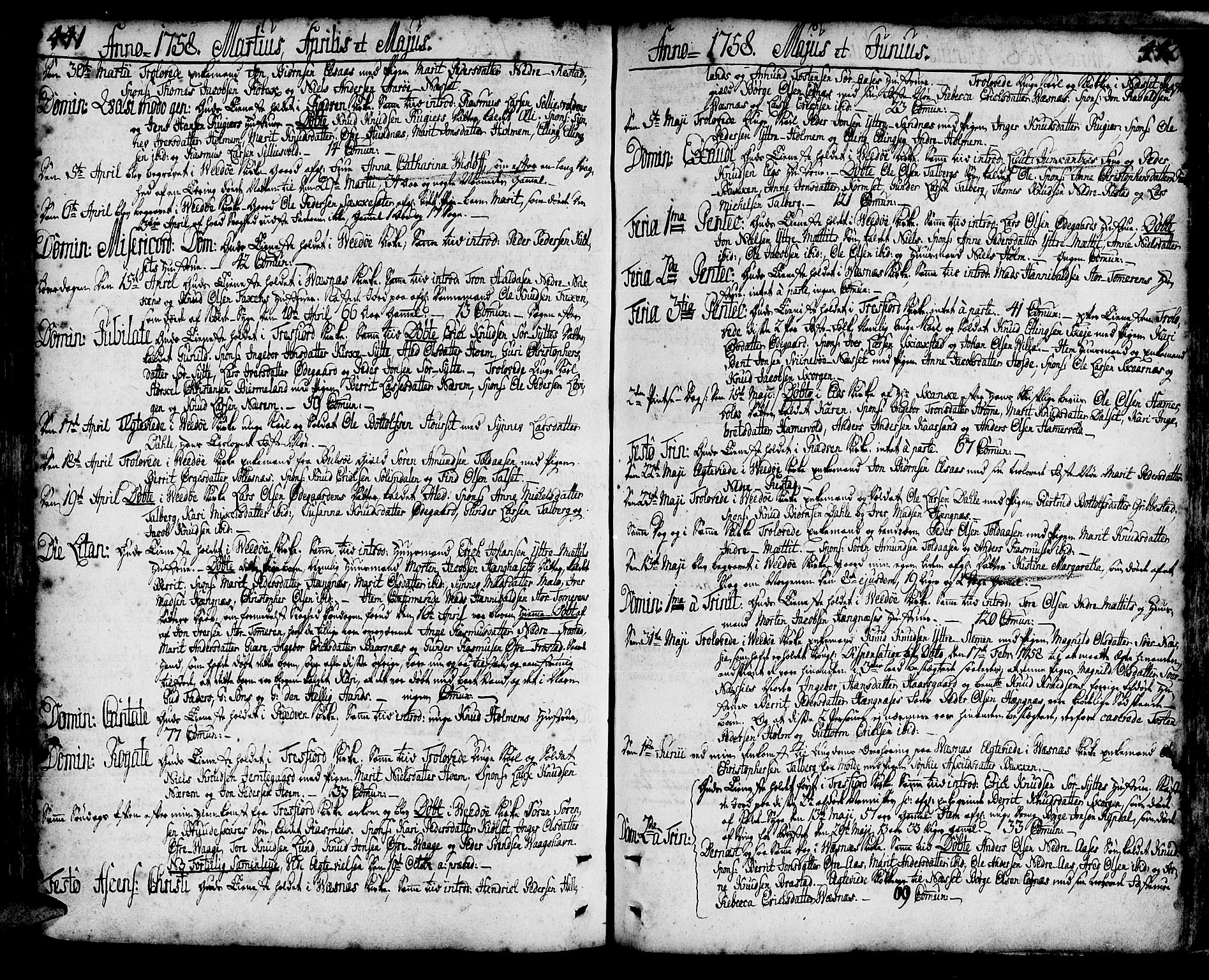 Ministerialprotokoller, klokkerbøker og fødselsregistre - Møre og Romsdal, AV/SAT-A-1454/547/L0599: Ministerialbok nr. 547A01, 1721-1764, s. 441-442