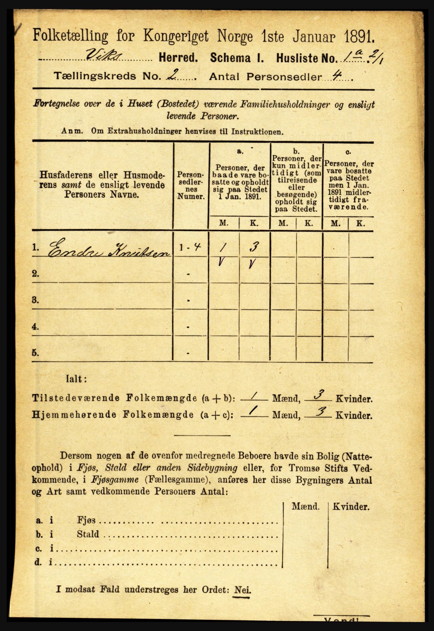 RA, Folketelling 1891 for 1417 Vik herred, 1891, s. 613