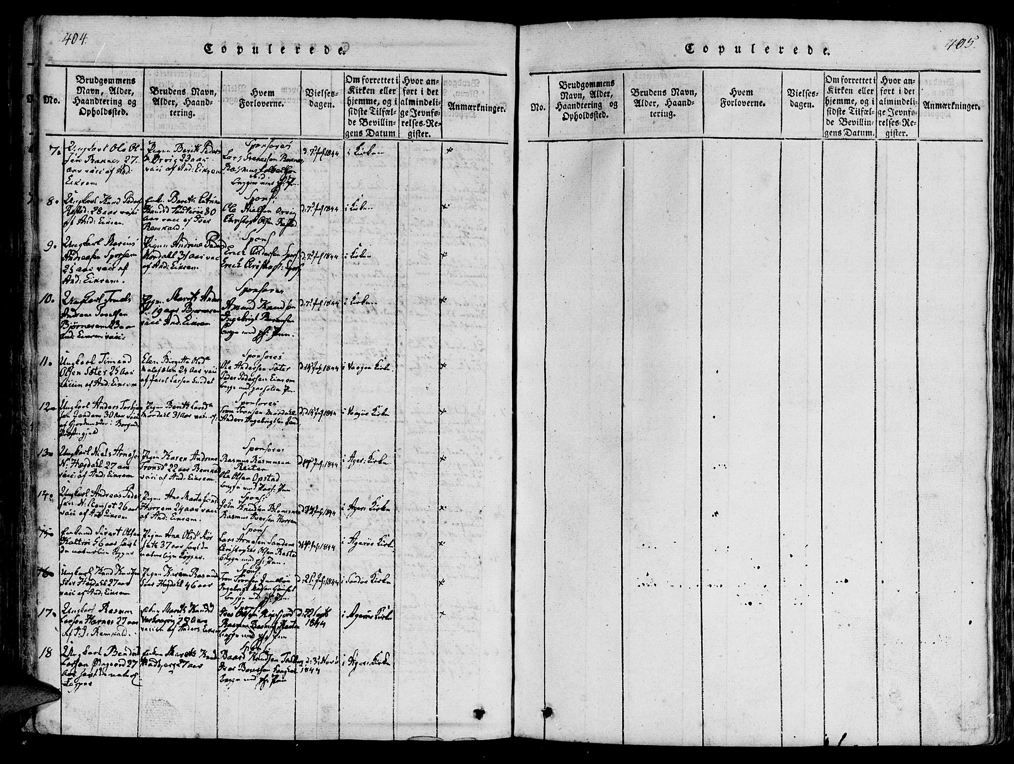 Ministerialprotokoller, klokkerbøker og fødselsregistre - Møre og Romsdal, SAT/A-1454/560/L0718: Ministerialbok nr. 560A02, 1817-1844, s. 404-405