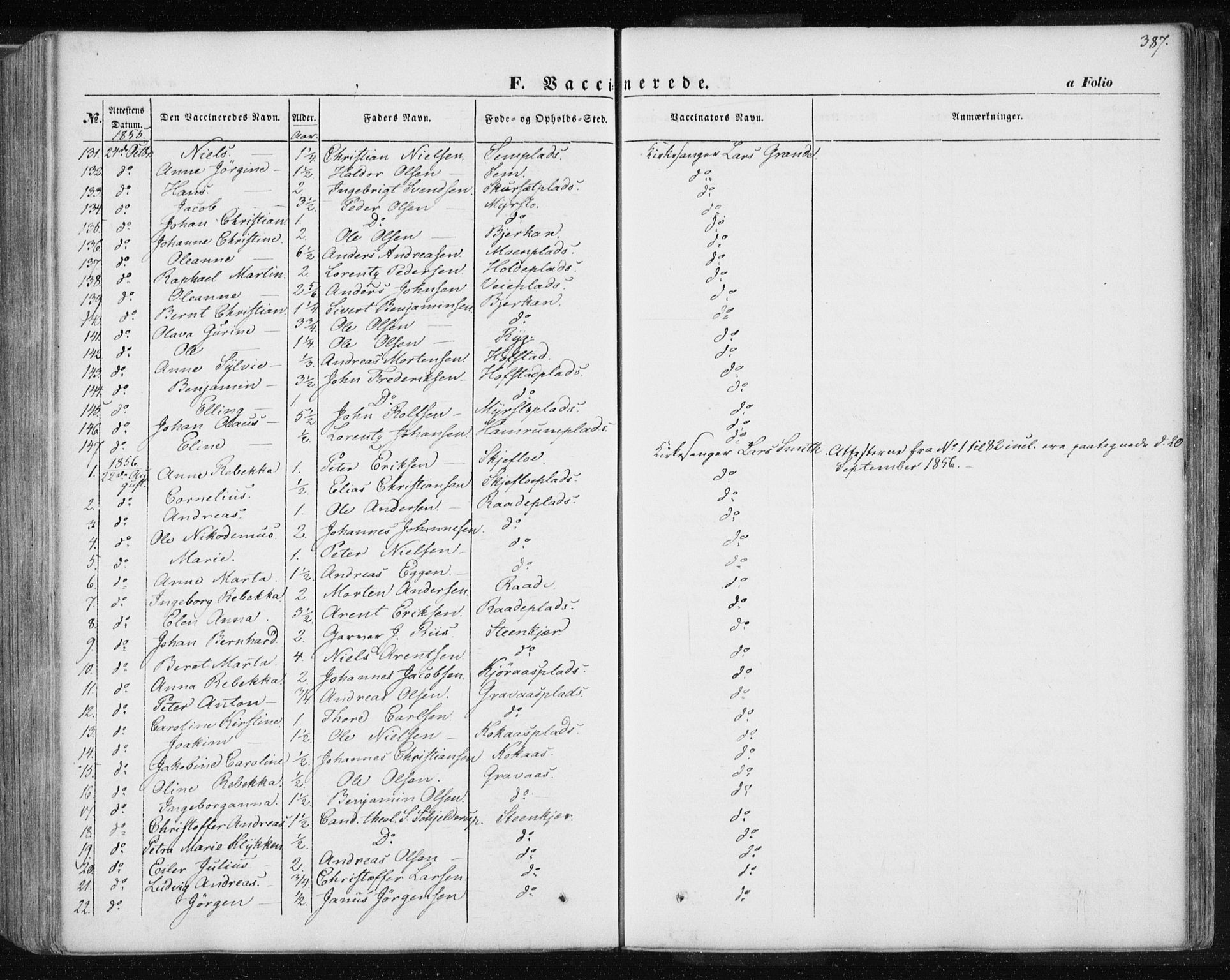 Ministerialprotokoller, klokkerbøker og fødselsregistre - Nord-Trøndelag, SAT/A-1458/735/L0342: Ministerialbok nr. 735A07 /1, 1849-1862, s. 387