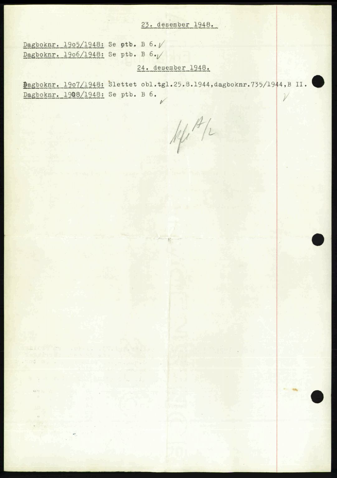 Nedenes sorenskriveri, SAK/1221-0006/G/Gb/Gba/L0060: Pantebok nr. A12, 1948-1949, Dagboknr: 1905/1948
