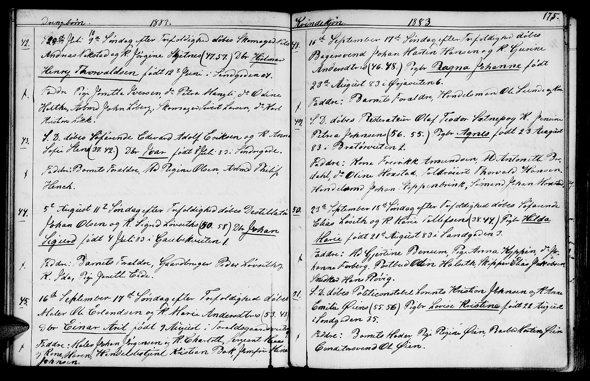 Ministerialprotokoller, klokkerbøker og fødselsregistre - Sør-Trøndelag, SAT/A-1456/602/L0142: Klokkerbok nr. 602C10, 1872-1894, s. 175