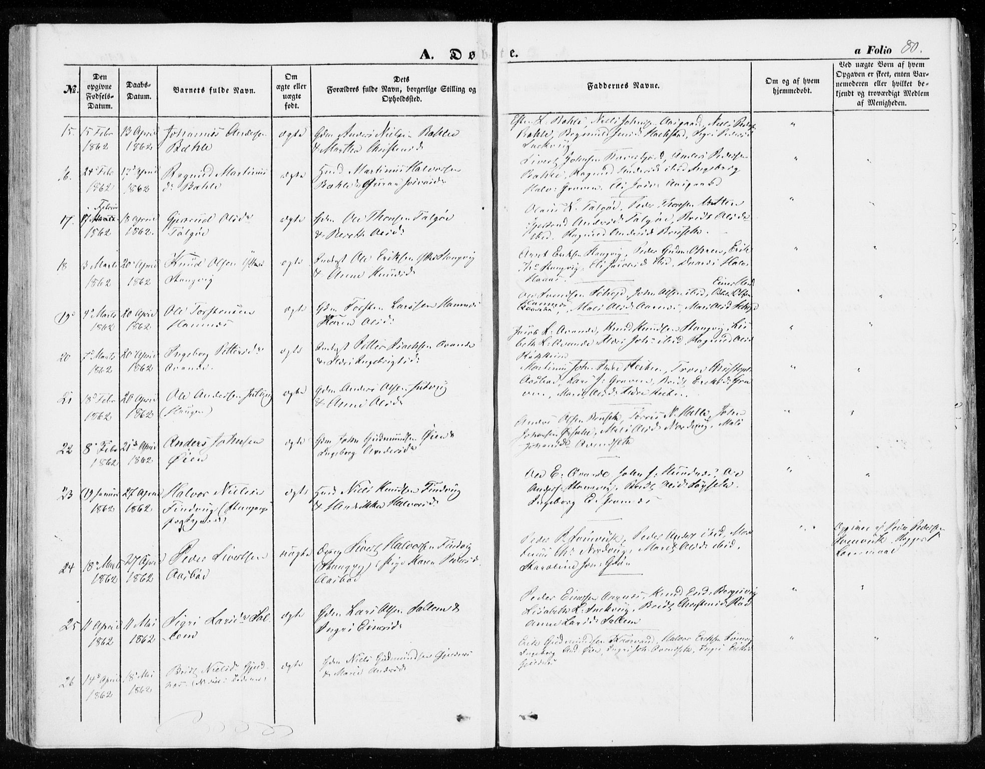 Ministerialprotokoller, klokkerbøker og fødselsregistre - Møre og Romsdal, AV/SAT-A-1454/592/L1026: Ministerialbok nr. 592A04, 1849-1867, s. 80