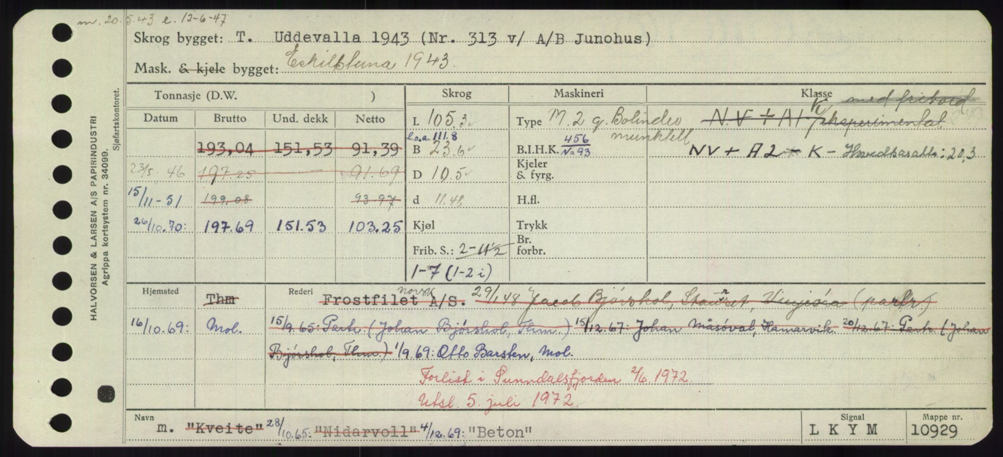 Sjøfartsdirektoratet med forløpere, Skipsmålingen, RA/S-1627/H/Hd/L0003: Fartøy, B-Bev, s. 963