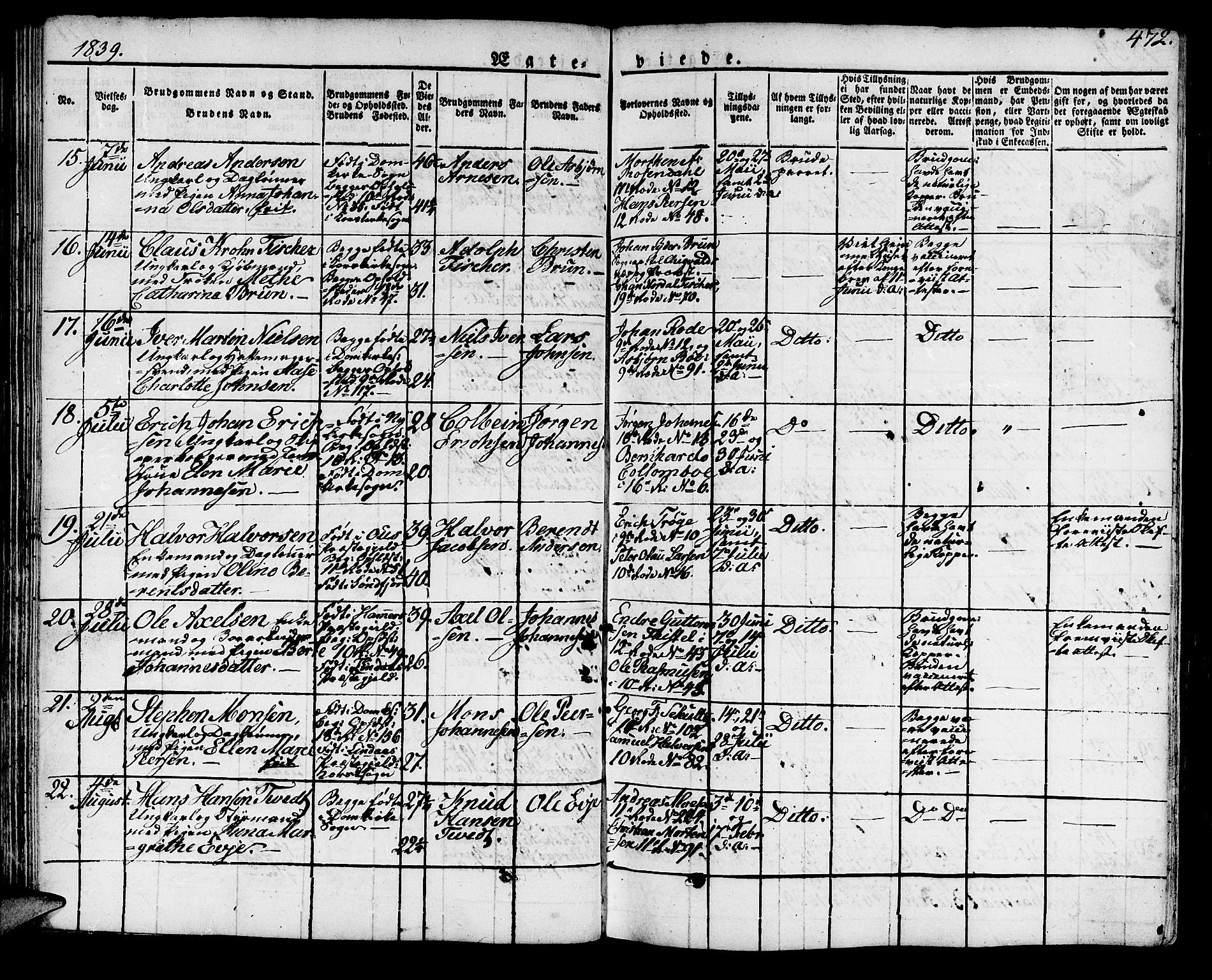 Domkirken sokneprestembete, SAB/A-74801/H/Haa/L0012: Ministerialbok nr. A 12, 1821-1840, s. 472