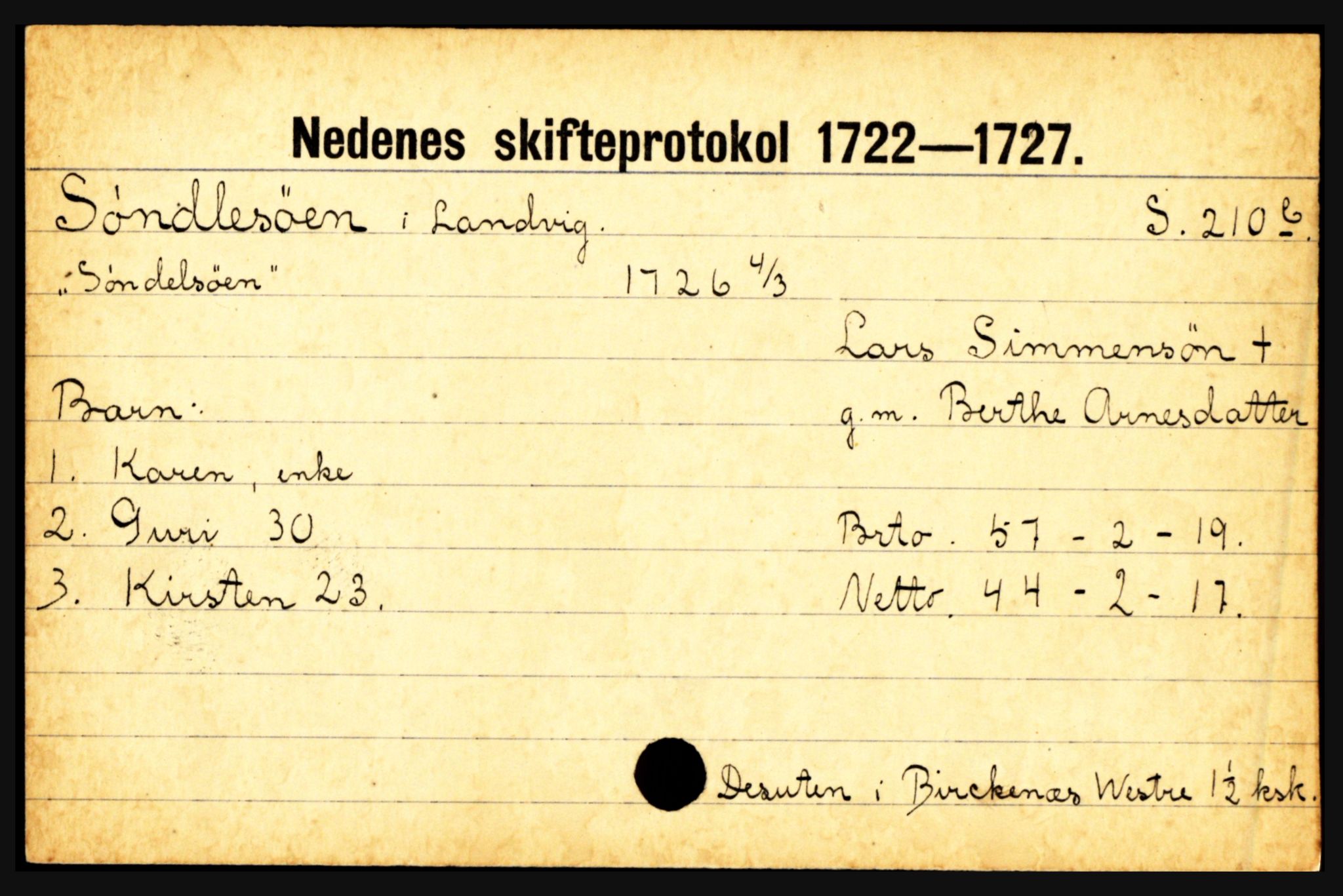 Nedenes sorenskriveri før 1824, SAK/1221-0007/H, s. 29789